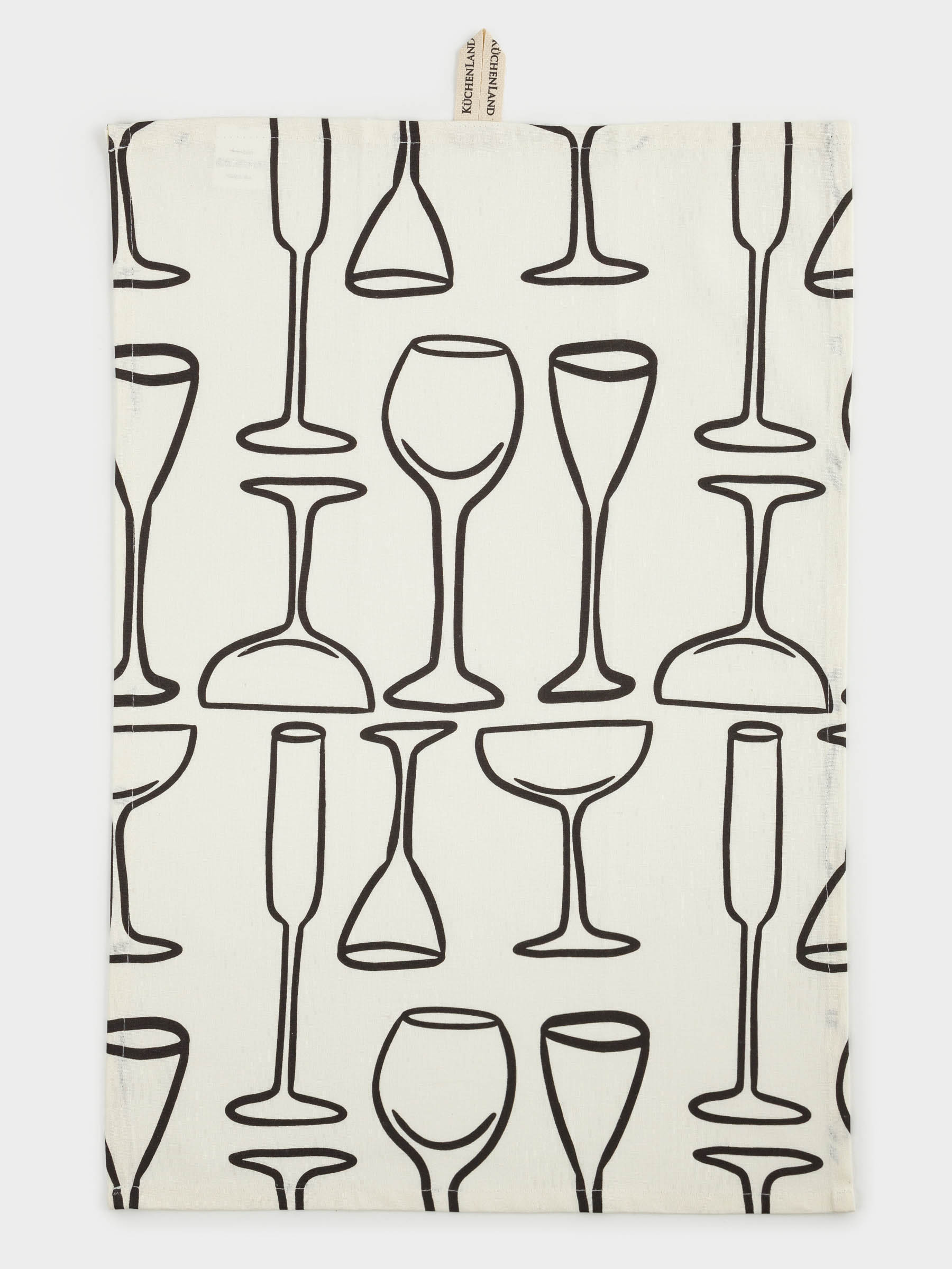 Полотенце кухонное, 40х60 см, хлопок, бежевое, Бокалы, Kitchen art, image-0