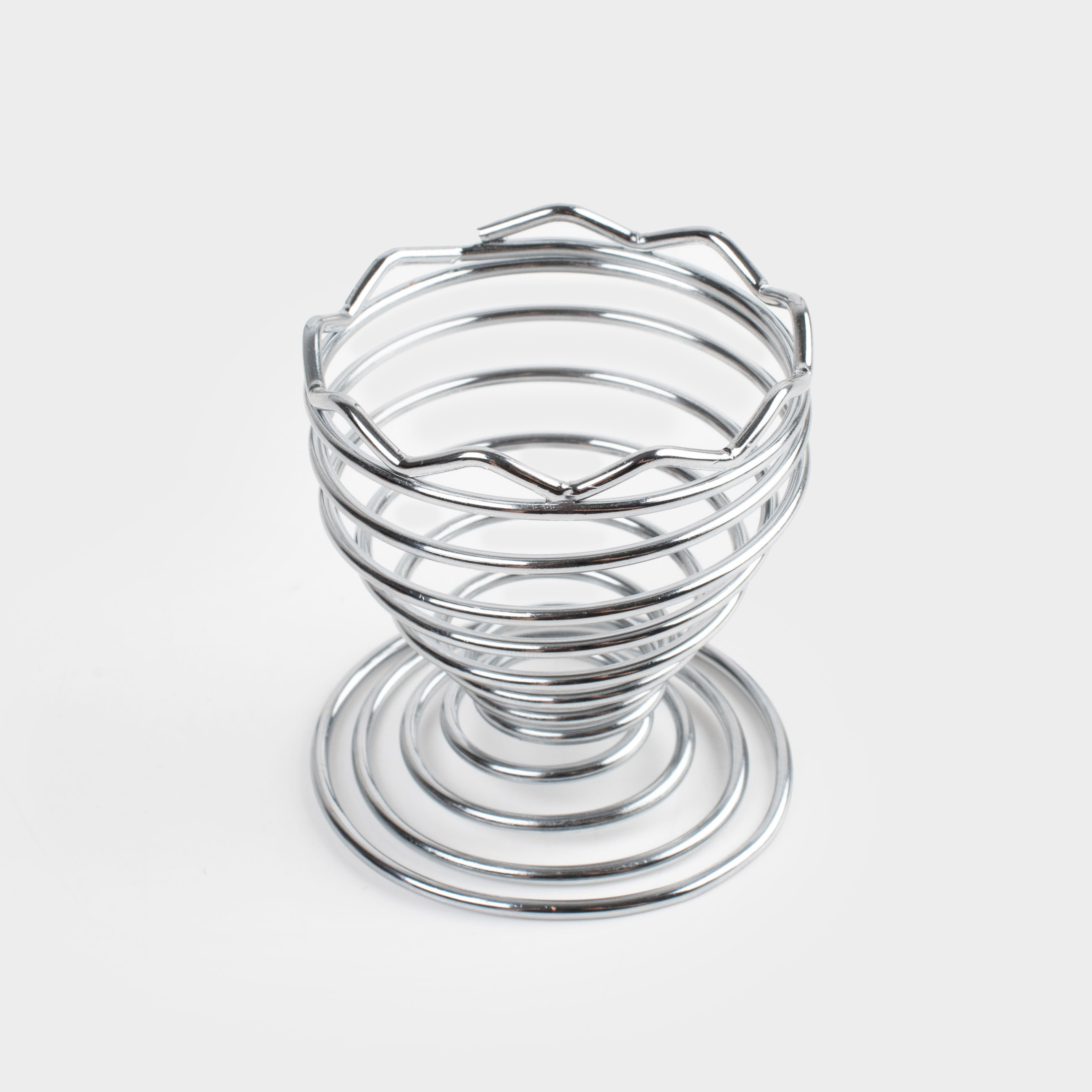 Подставка для яйца, 7 см, сталь, серебристая, Волнистый вихрь, Twist silver, image-1
