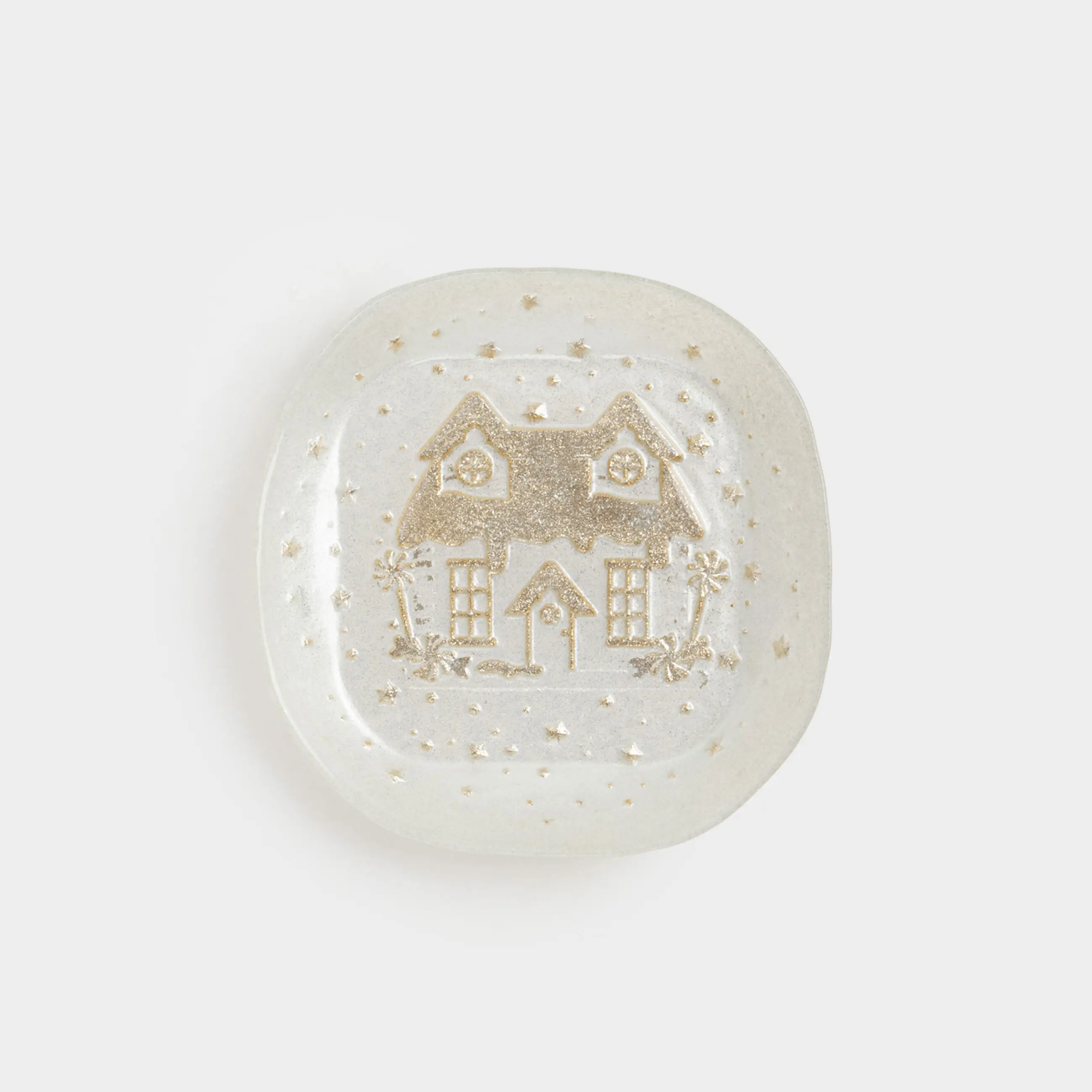 Ыдыс, 15х15х3 см, шыны, шампан/сүт, Үй, Houses pattern