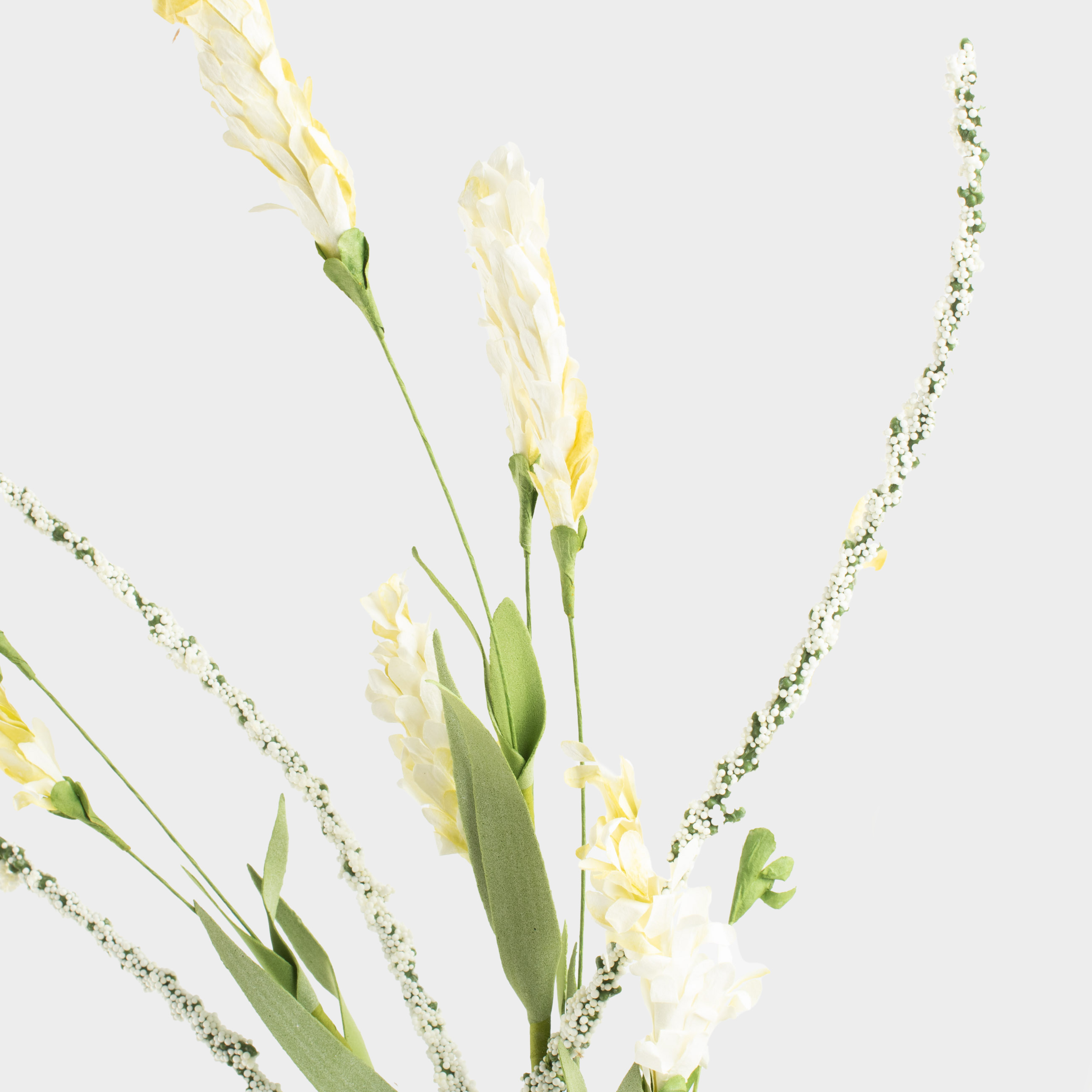 Ветка декоративная, 58 см, бумага/пенопласт, Белые колоски, Flower garden, image-4