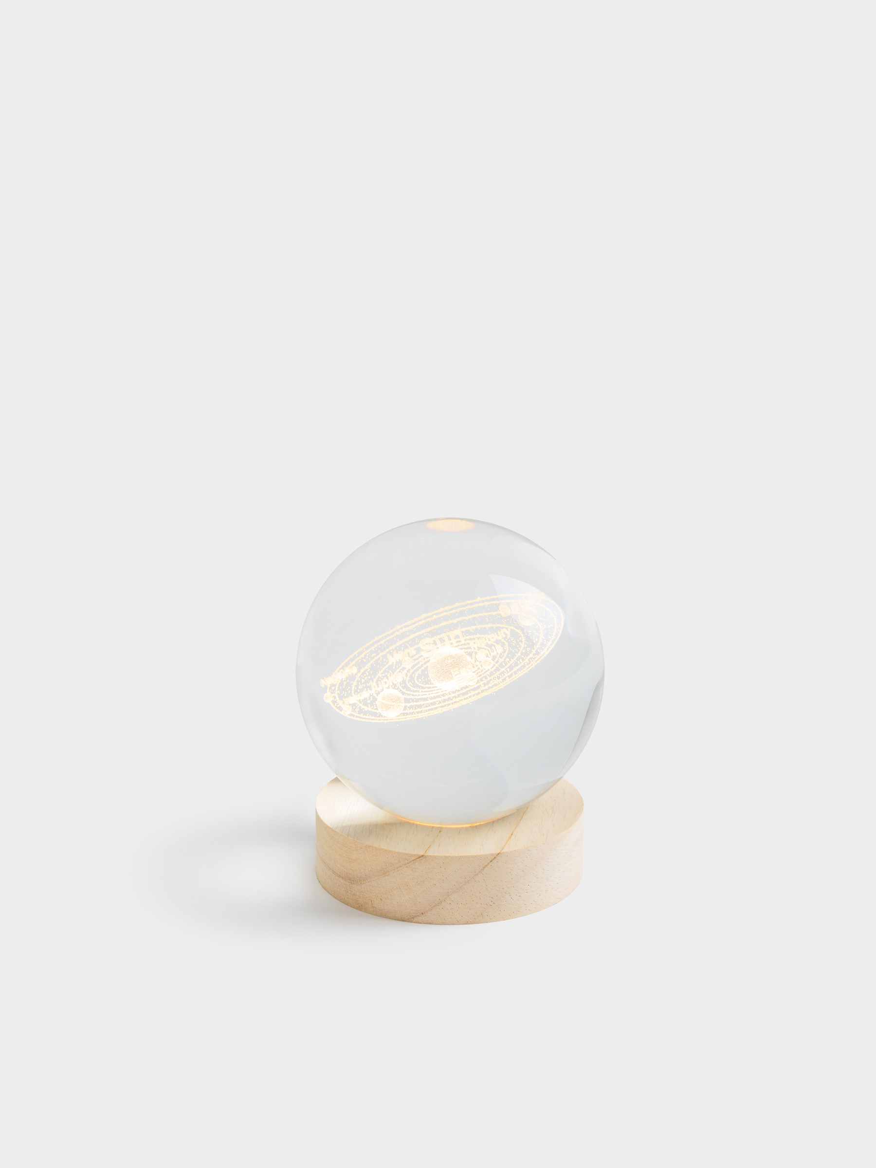Сәндік шам, 10 см, шыны/ағаш, Планеталар, Illumination