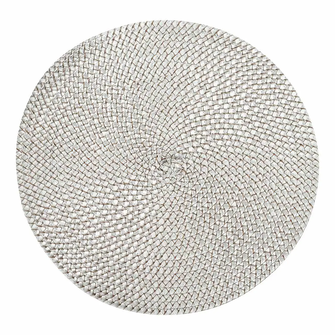 Салфетка под приборы, 38 см, полипропилен/ПЭТ, круглая, серебристая, Circle braid