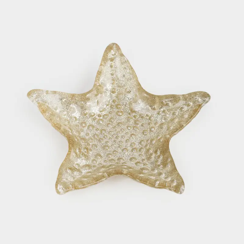 Блюдо, 16х2 см, стекло, шампань, Морская звезда, Starfish ,image-0