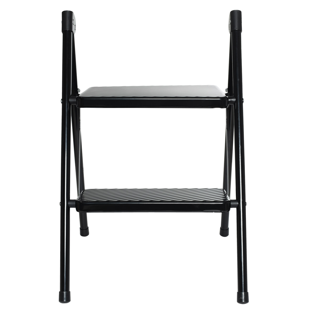 Стремянка, 63х47 см, 2 ступеньки, сталь/пластик, черная, Compact black, image-1