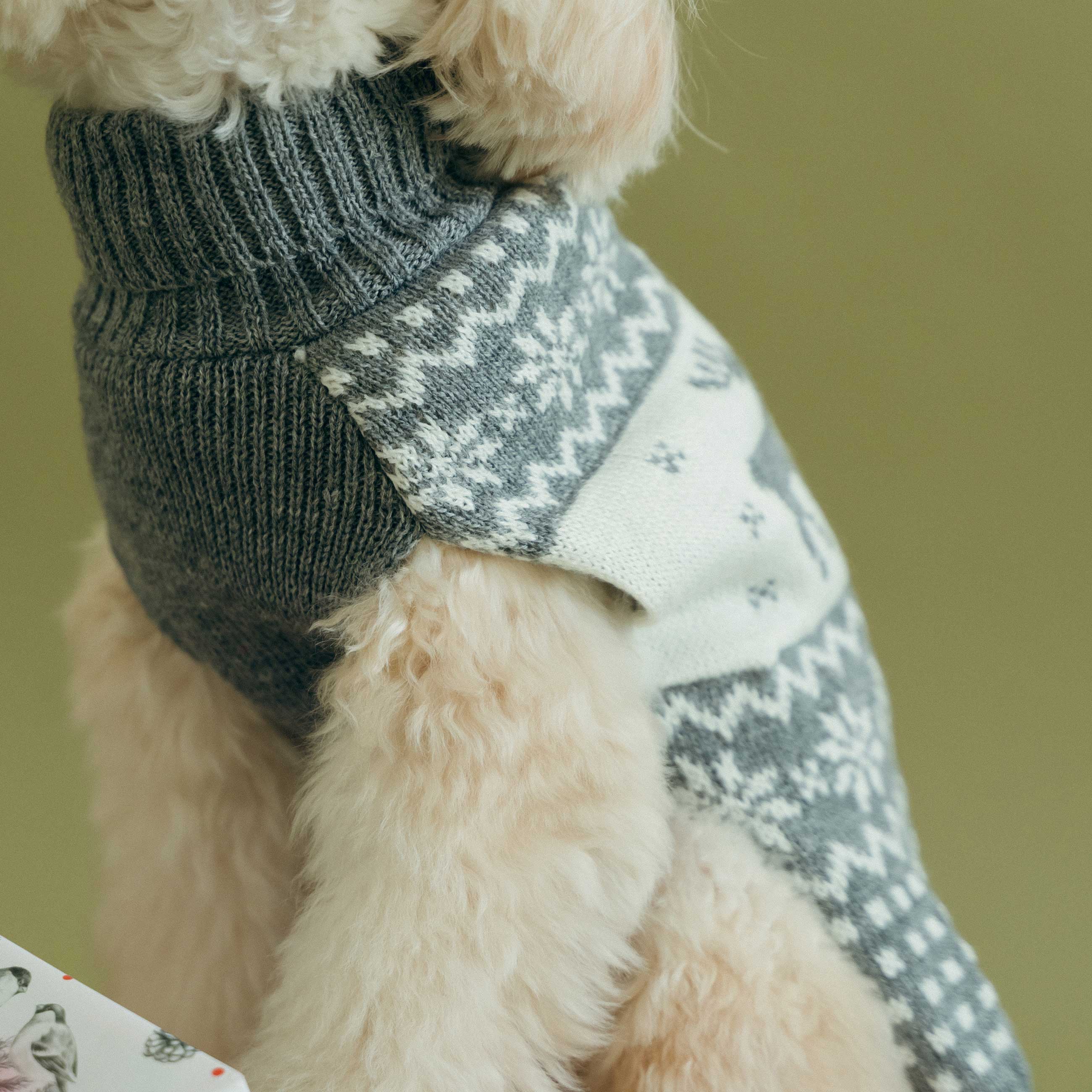 Свитер для животных,  акрил, серо-белый, Рождественский узор, Fashion pet, image-6