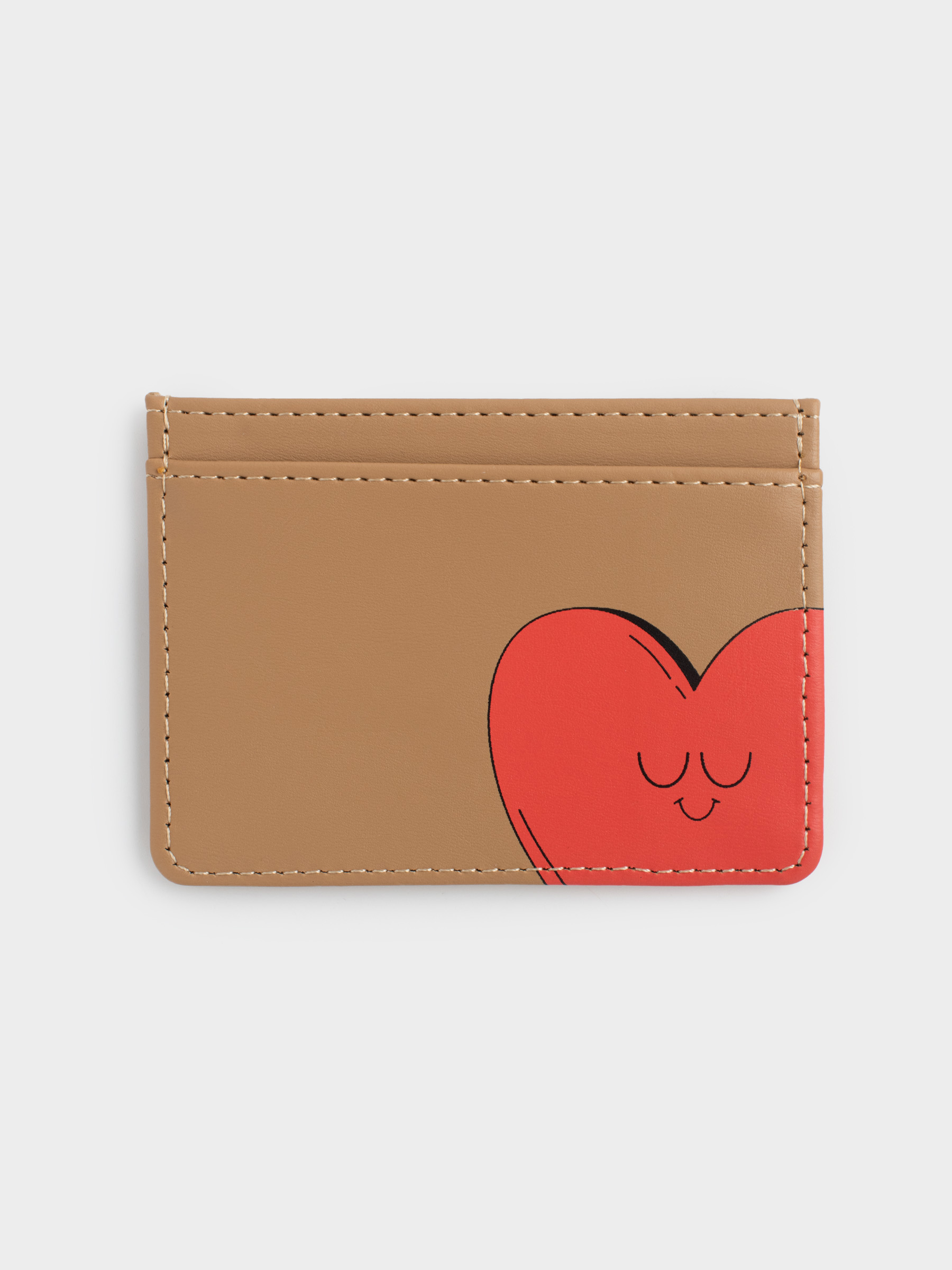 Картхолдер, 10х7 см, полиуретан, коричневый, Сердце, Heart accessory, image-0