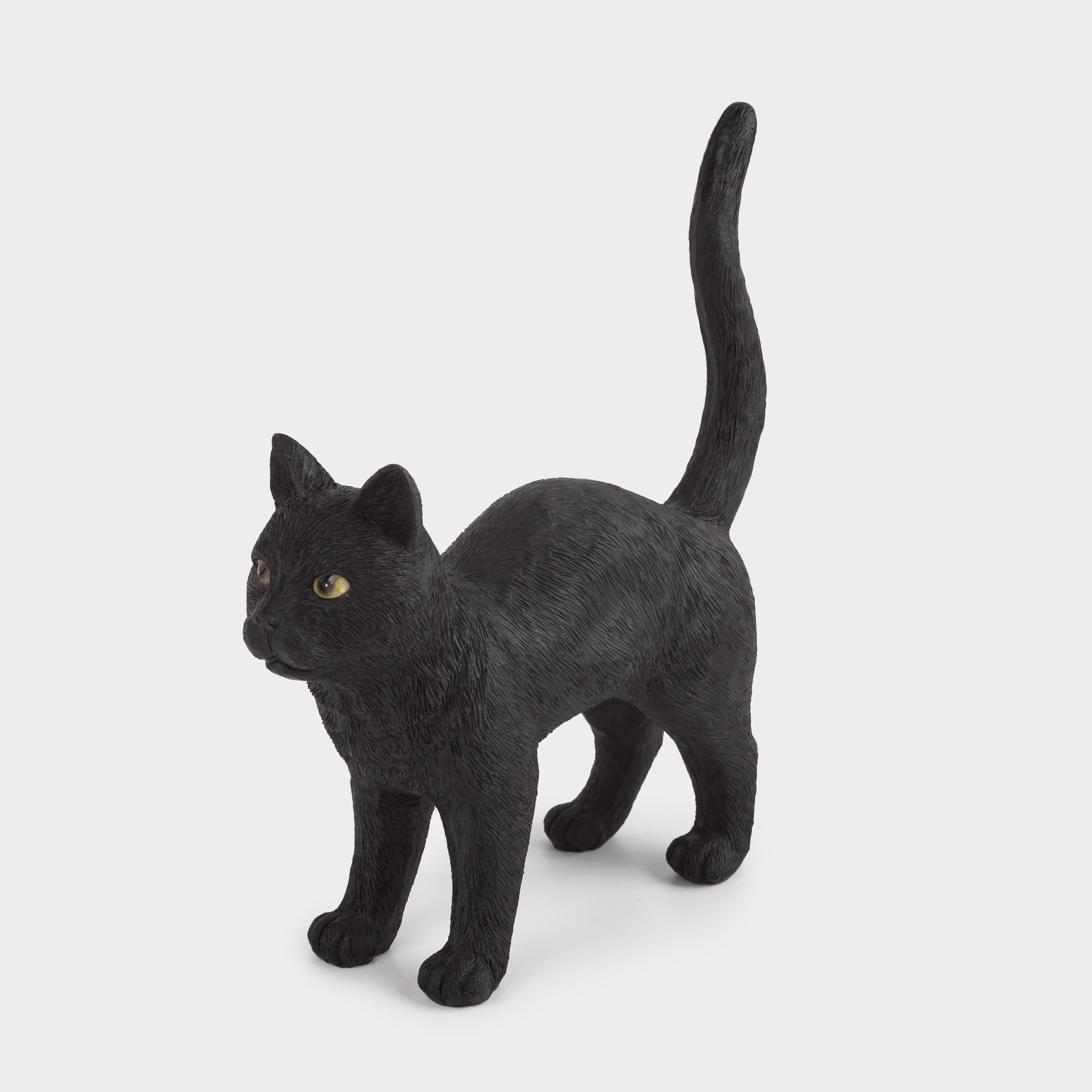 Мүсінше, 24х23 см, полирезин, қара, Мысық, Cat night, image-0