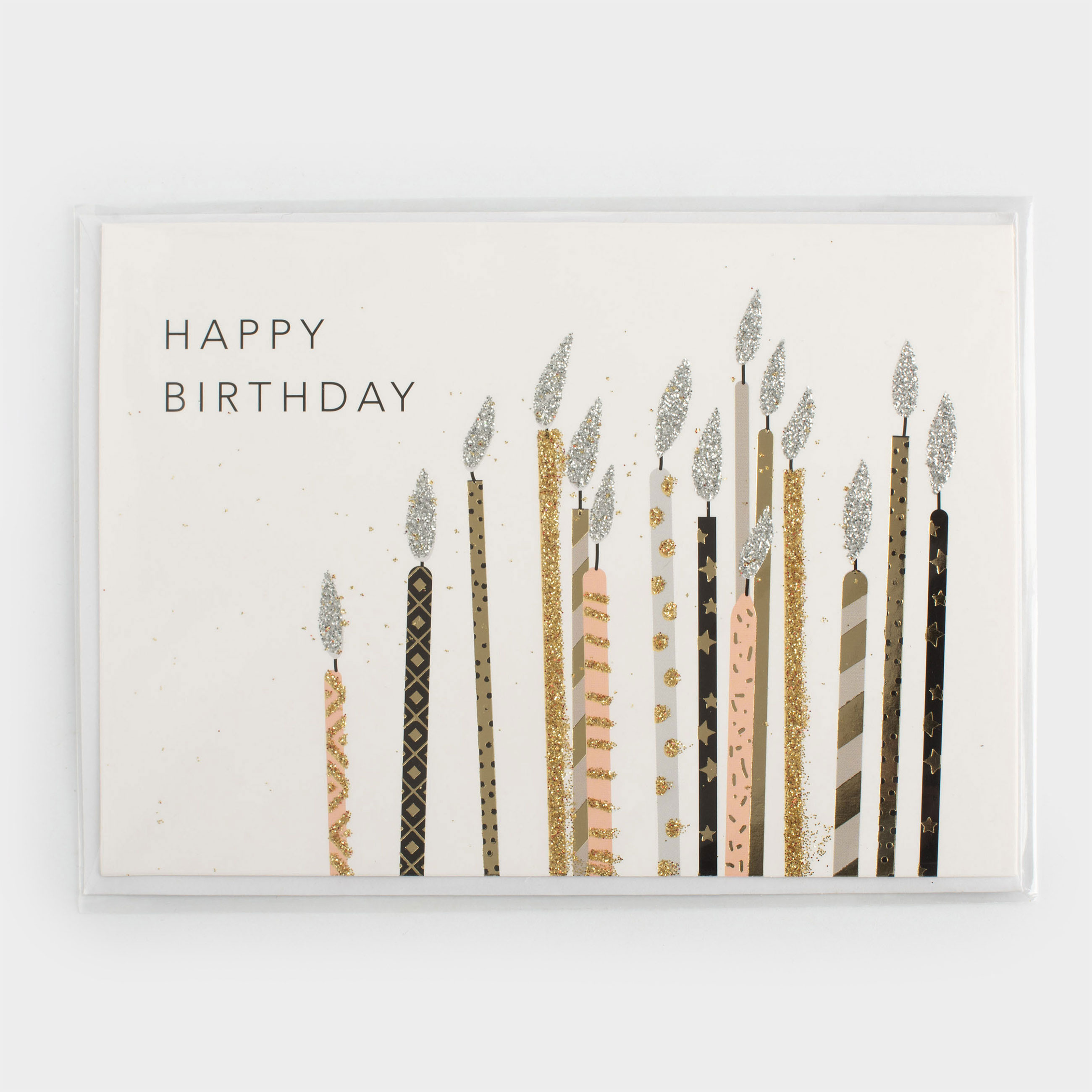 Открытка подарочная, 12х17 см, бумага, белая, Свечи, Birthday, image-4