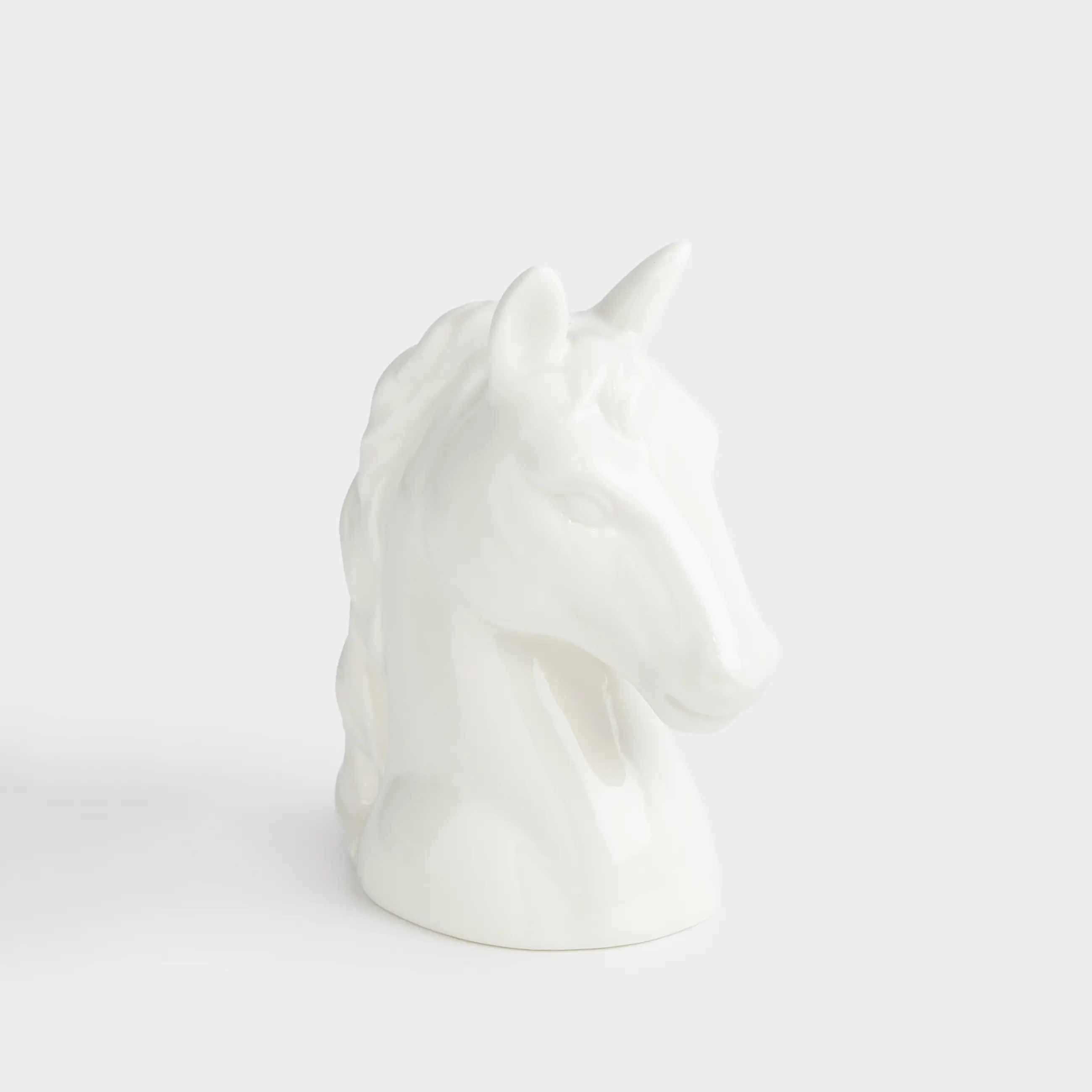Светильник декоративный, 12 см, фарфор P, молочный, Голова лошади, Horse milky