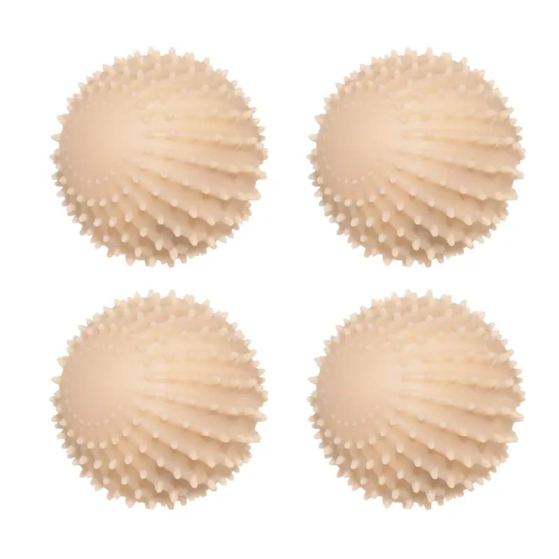 Шарик для стирки, 6 см, 4 шт, ПВХ, бежевый, Круг, Washing ball ,image-0