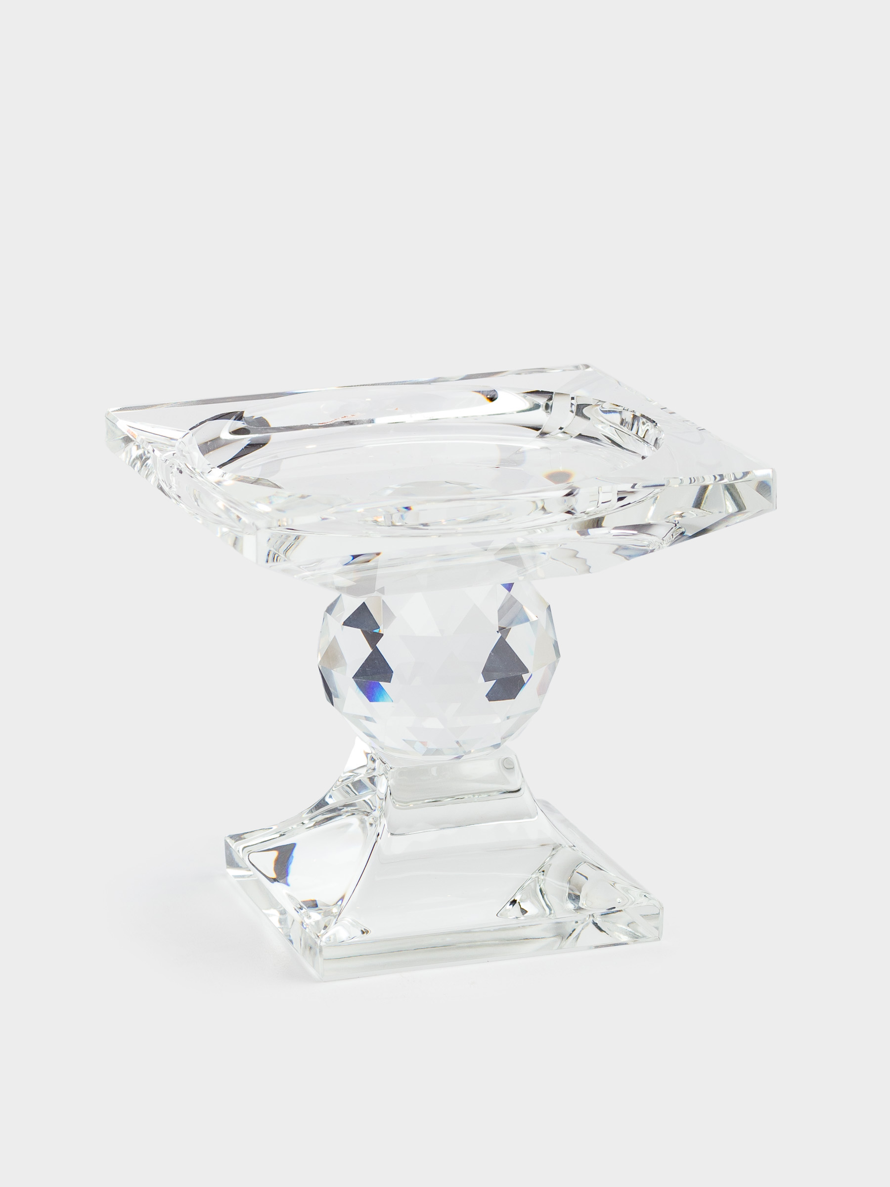 Подсвечник, 9 см, для цилиндрической свечи, на ножке, кристальное стекло, Lux crystal, image-1