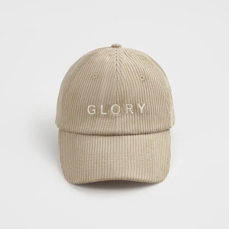 Бейсболка, 58 см, единый размер, в рубчик, вельвет, бежевая, Glory, Velvet cap