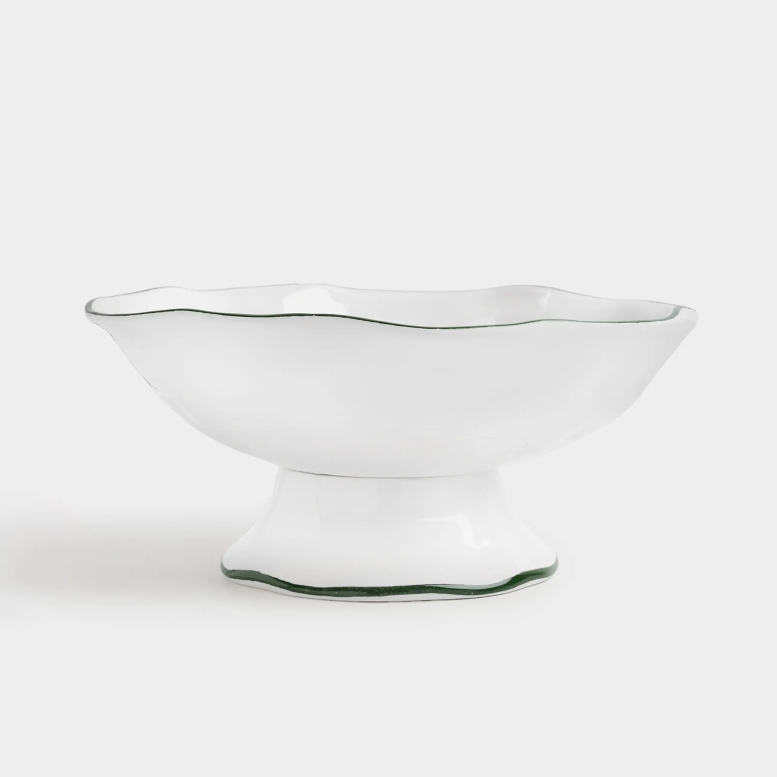 Ваза для фруктов, 27x12 см, на ножке, керамика, Лошадка, Сhristmas green