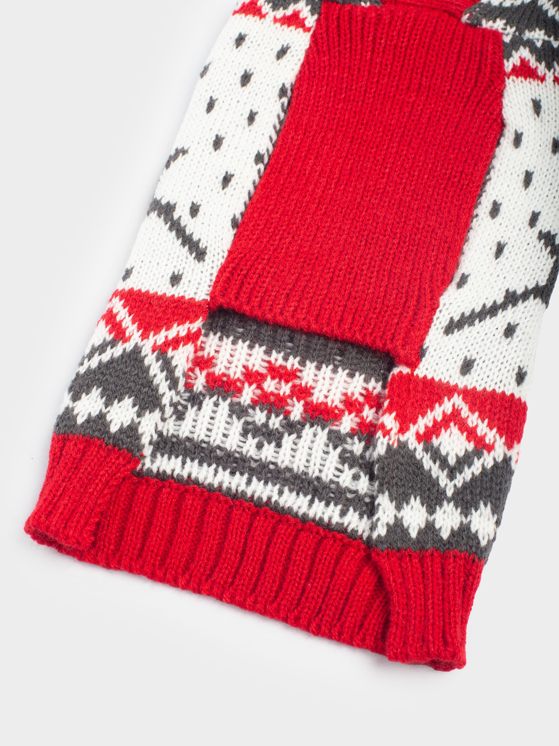 Свитер для животных, 32 см, р. S, с капюшоном, акрил, бело-красный, Зимний узор, Fashion pet, image-3