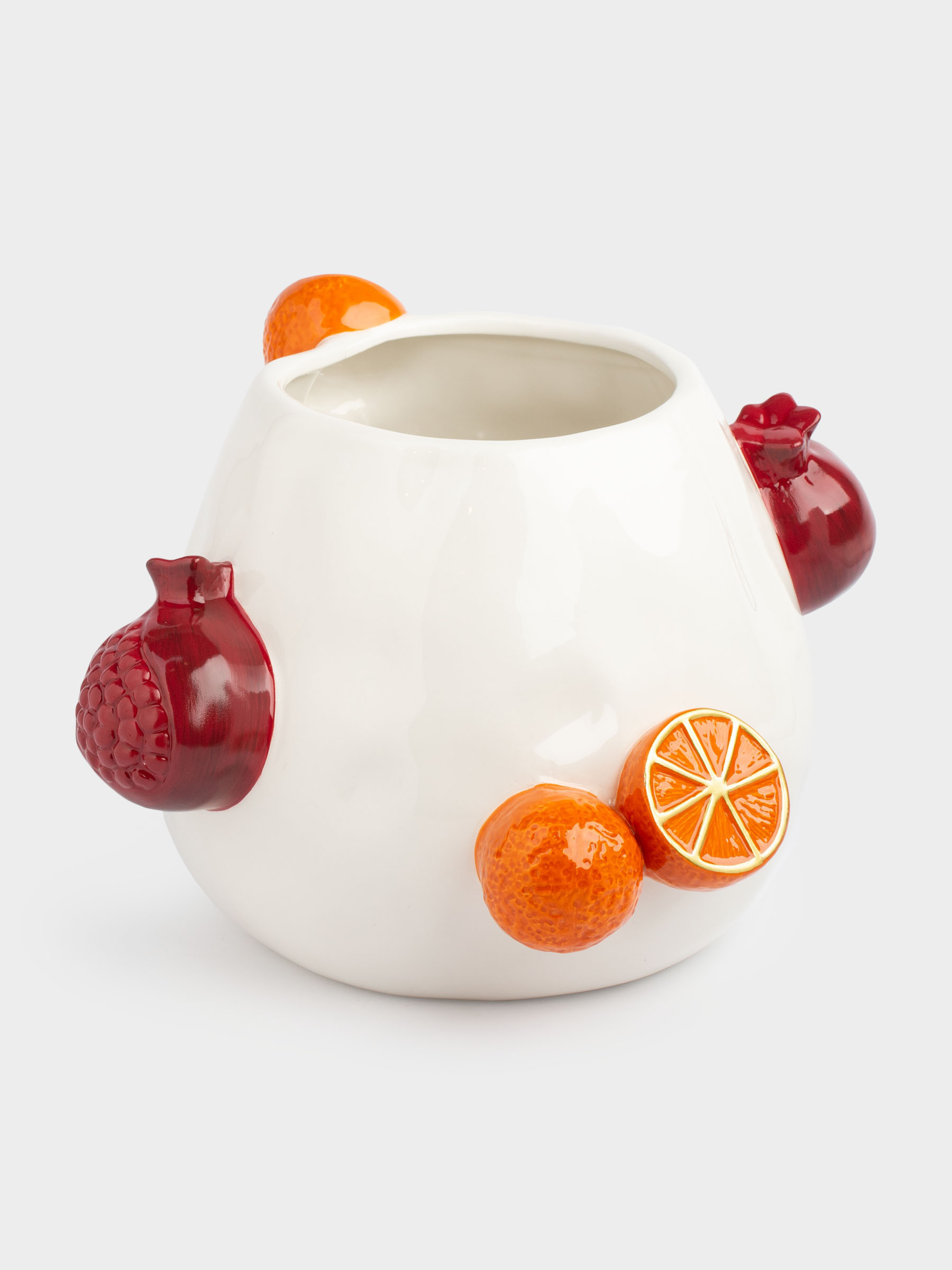 Ваза для цветов, 19 см, декоративная, керамика, Гранаты и мандарины, Fruit, image-1