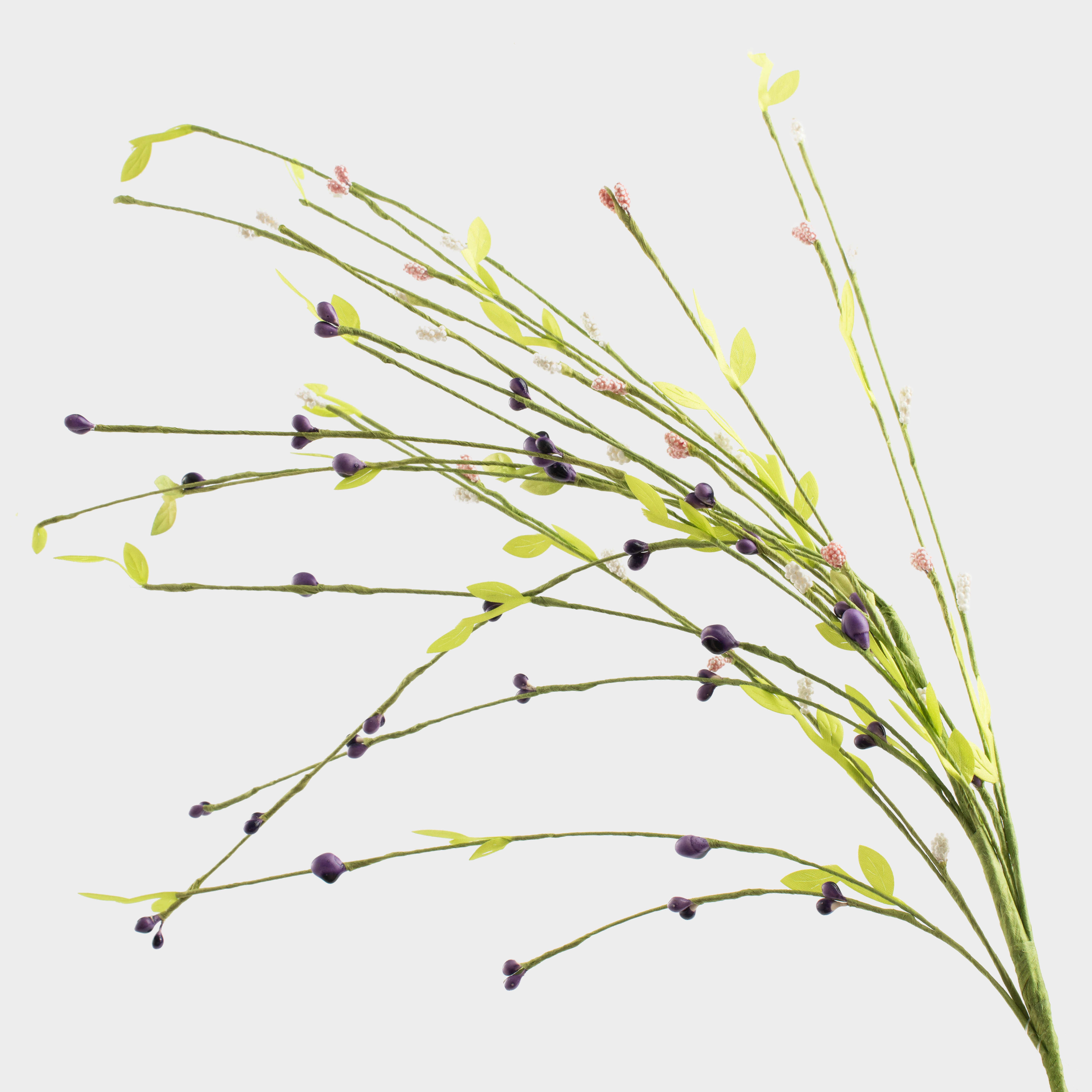 Ветка декоративная, 70 см, полиэстер/пенопласт, Цветные соцветия, Flora Easter decor, image-1