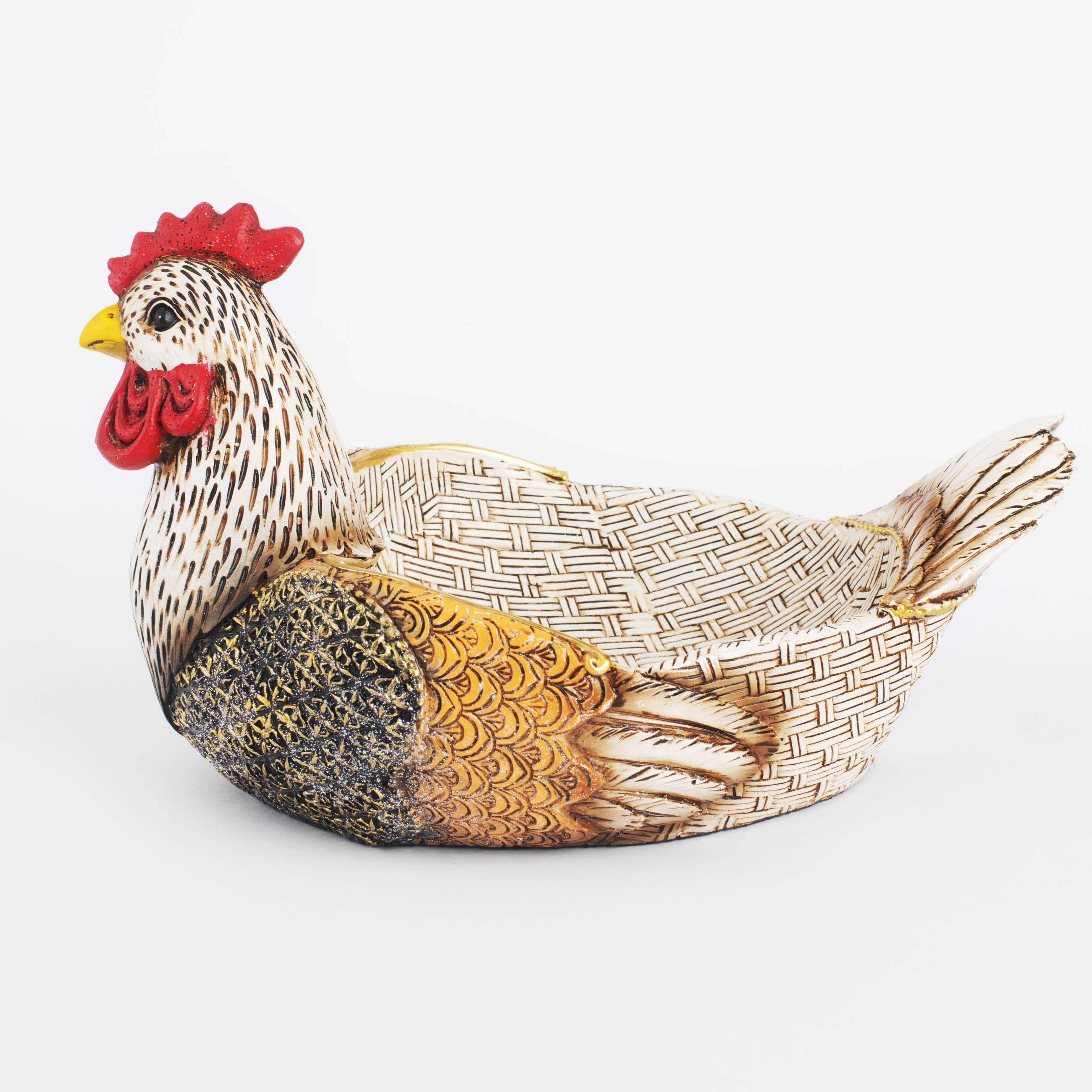 Конфетница, 25х17 см, полирезин, цветная, Курица, Natural Easter, image-1