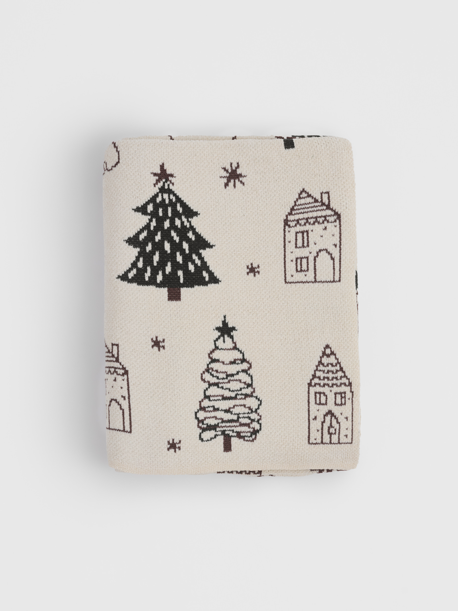 Жамылғы, 130х170 см, мақта/шенилл, сүт түстес - жасыл, Шыршалар, Tree, image-7