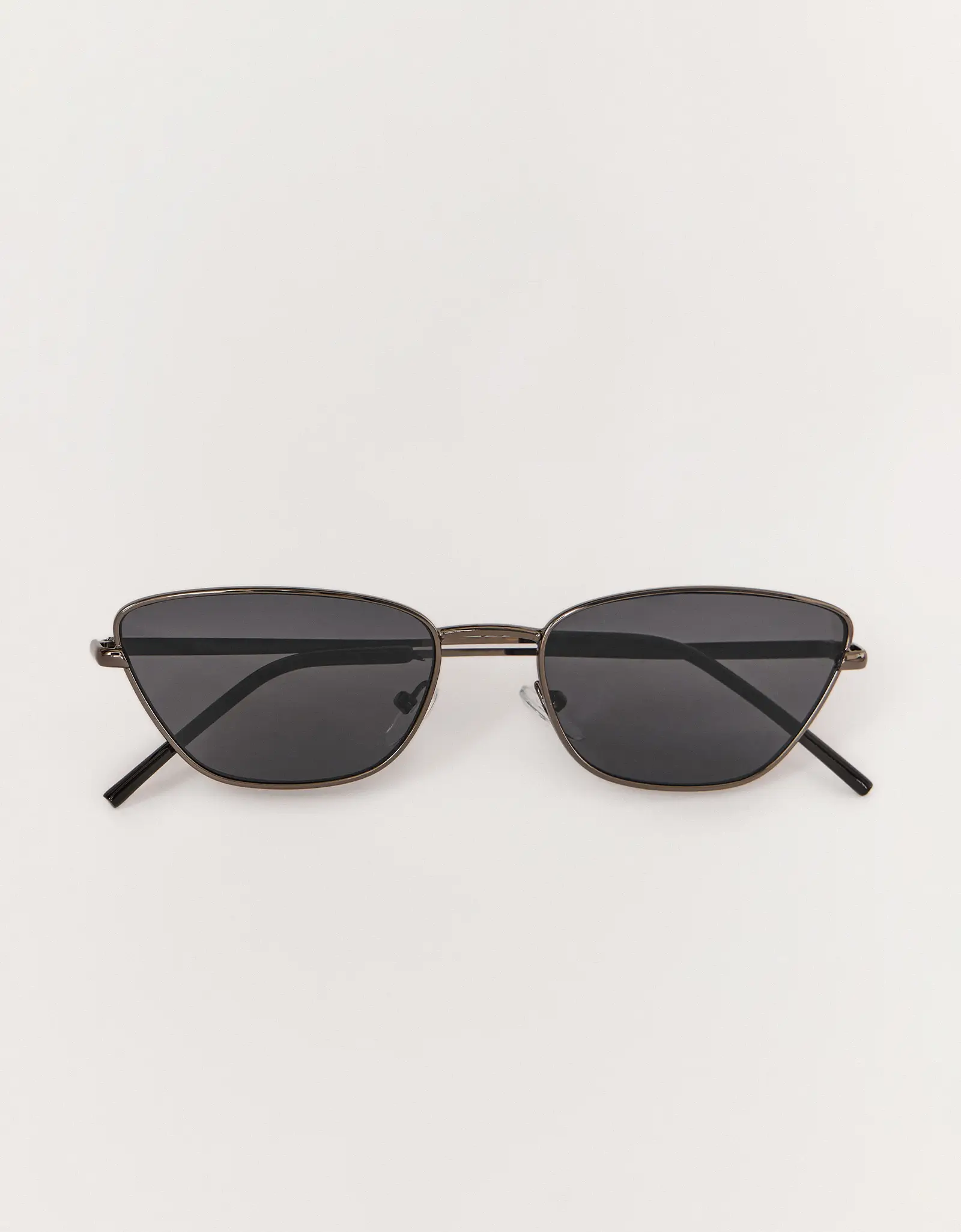 Очки солнцезащитные, металл/пластик, черные, Кошачий глаз, Eyewear