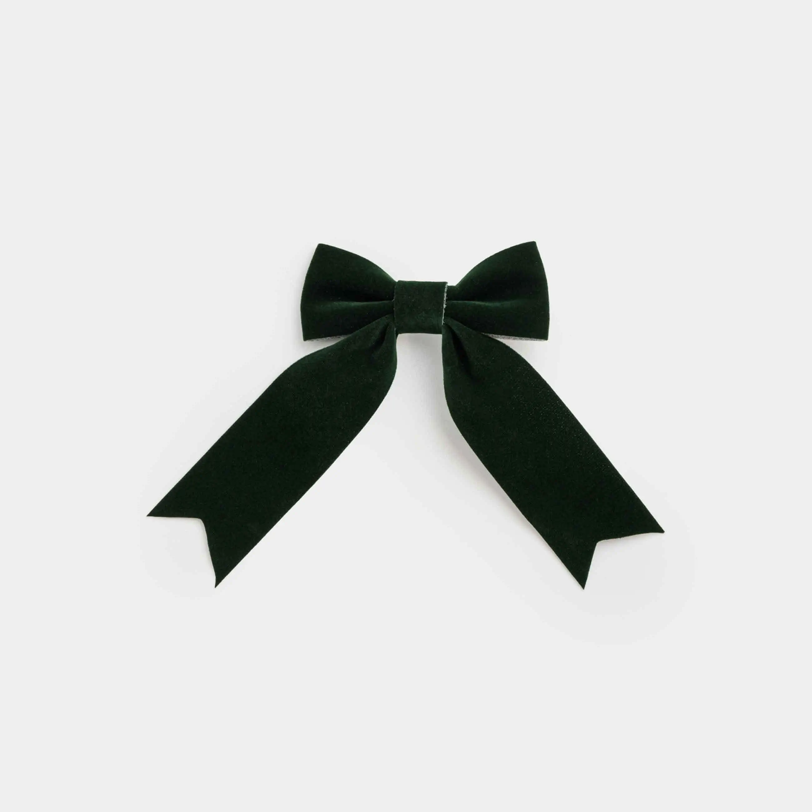 Сәндік әшекей, 10 см, қыстырғышы бар, полиэстер, жасыл, Бантик, Bow velvet