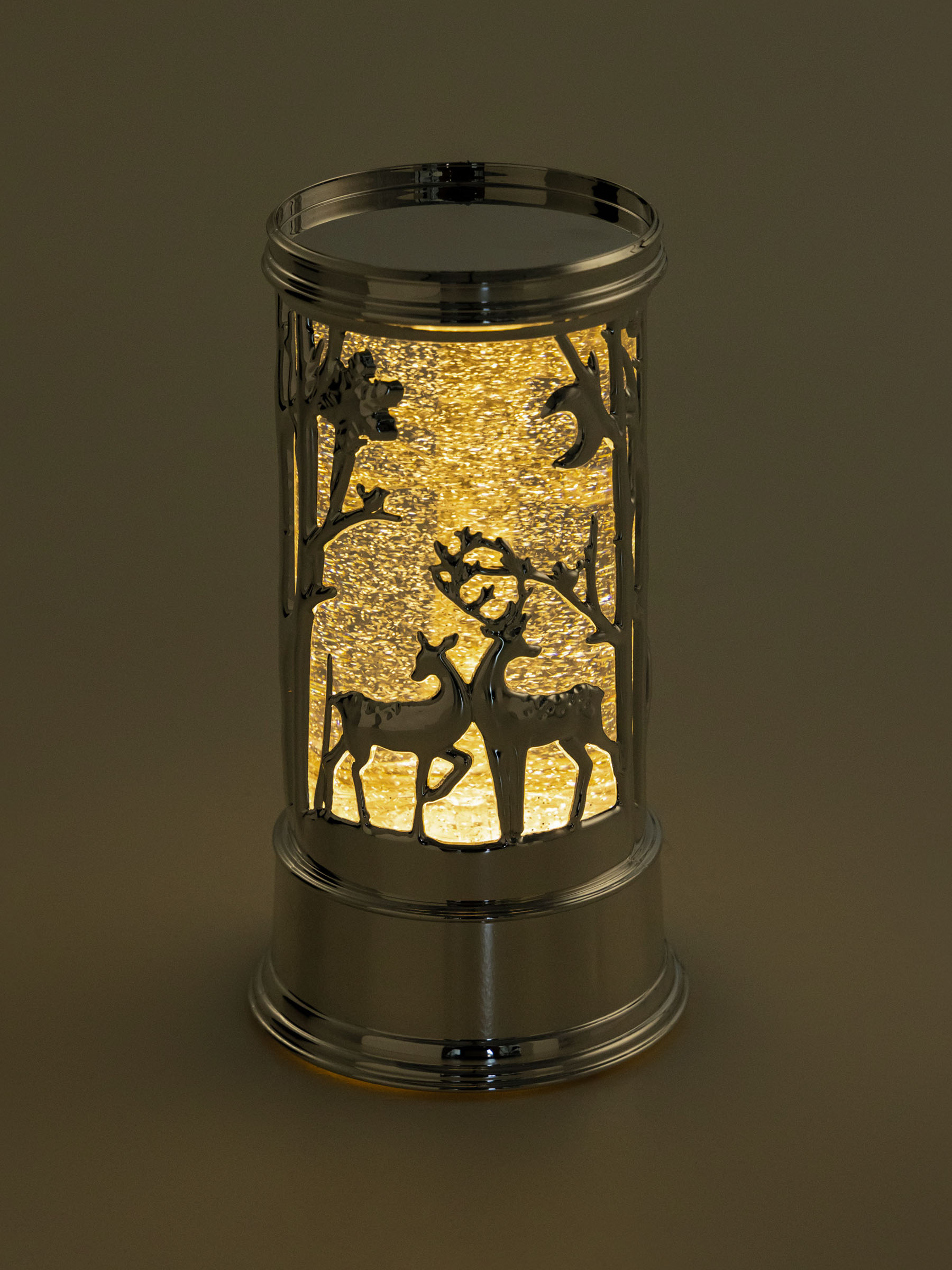 Қар шамы, 19 см, жарықтандырылған, пластик, күміс, Орман, Silver style, image-5