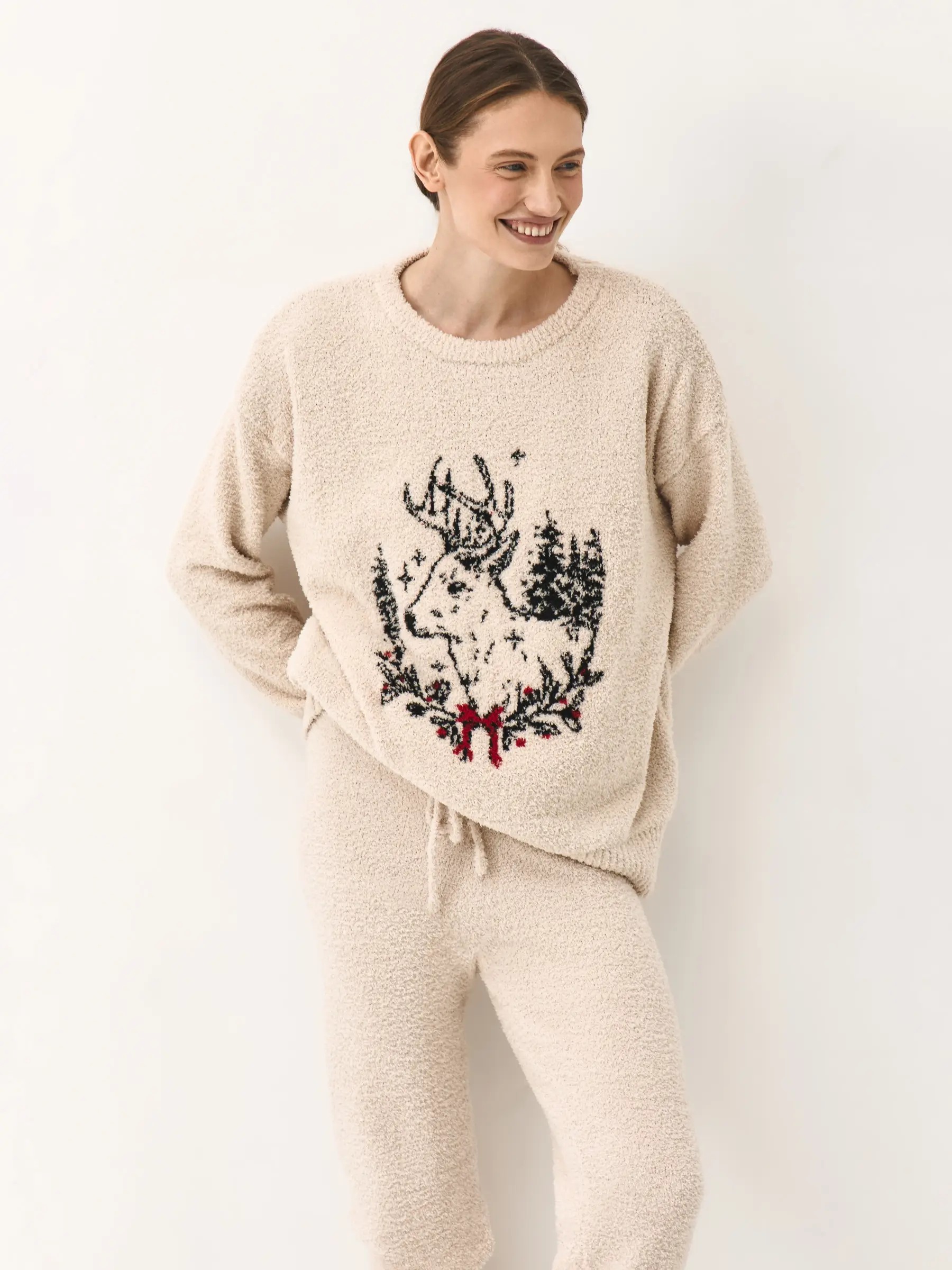 Әйелдерге арналған кеңжейде, үйге арналған, өлшемі L, полиэстер, сарғылт-қоңыр, Бұғы, Aimi