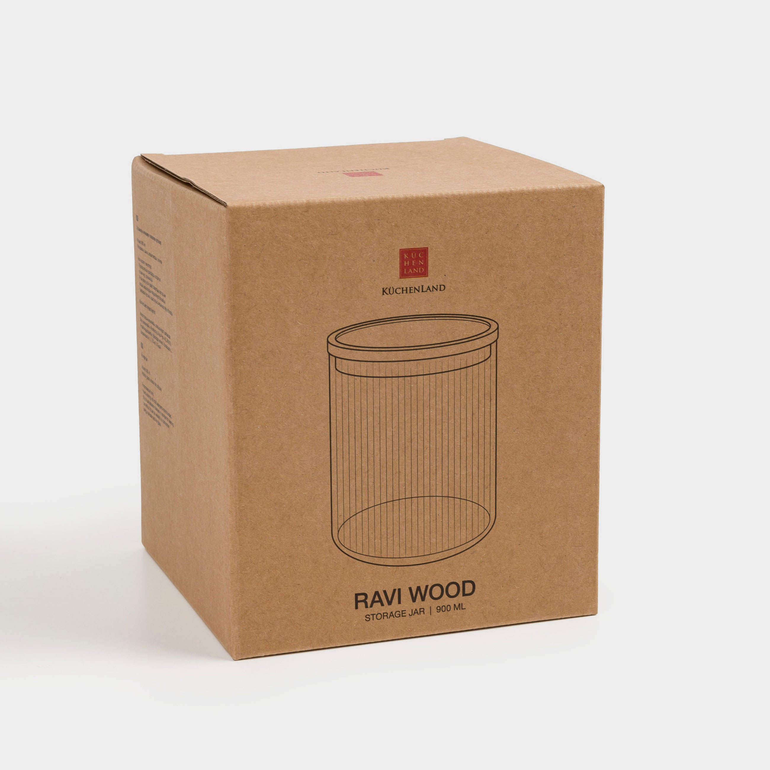 Банка для сыпучих продуктов, 900 мл,стекло Б/дерево, Ravi wood, image-6
