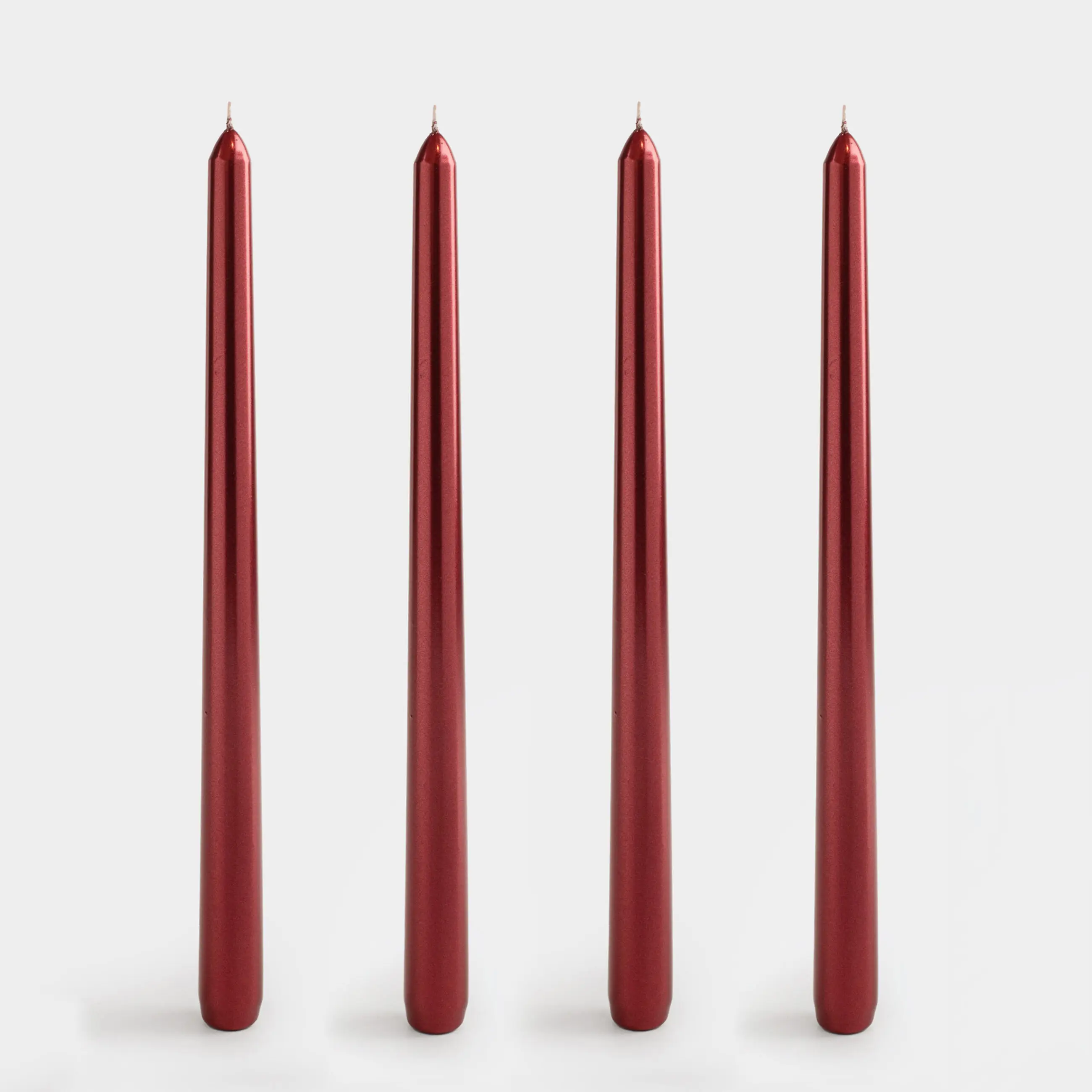 Свеча, 25 см, 4 шт, тонкая, красная, Vivid candle