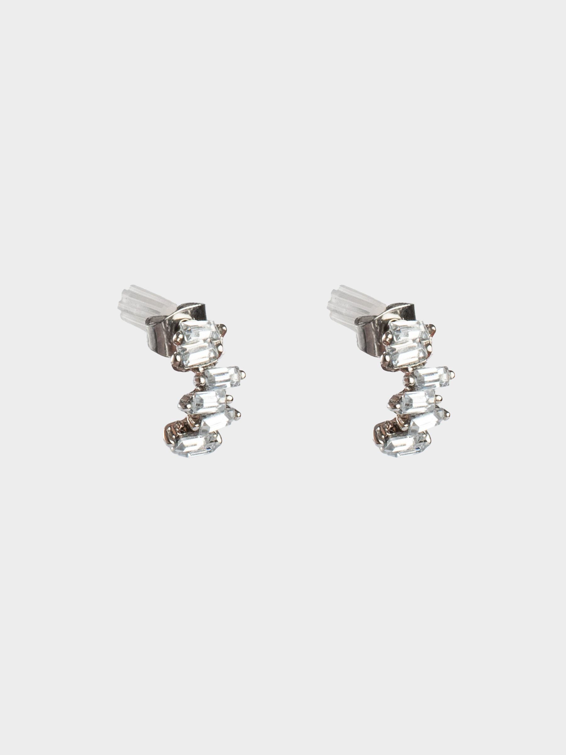 Серьги-пусеты, 1 см, 2 шт, металл/акрил, серебристые, Кристаллы, Jewelry crystal, image-3