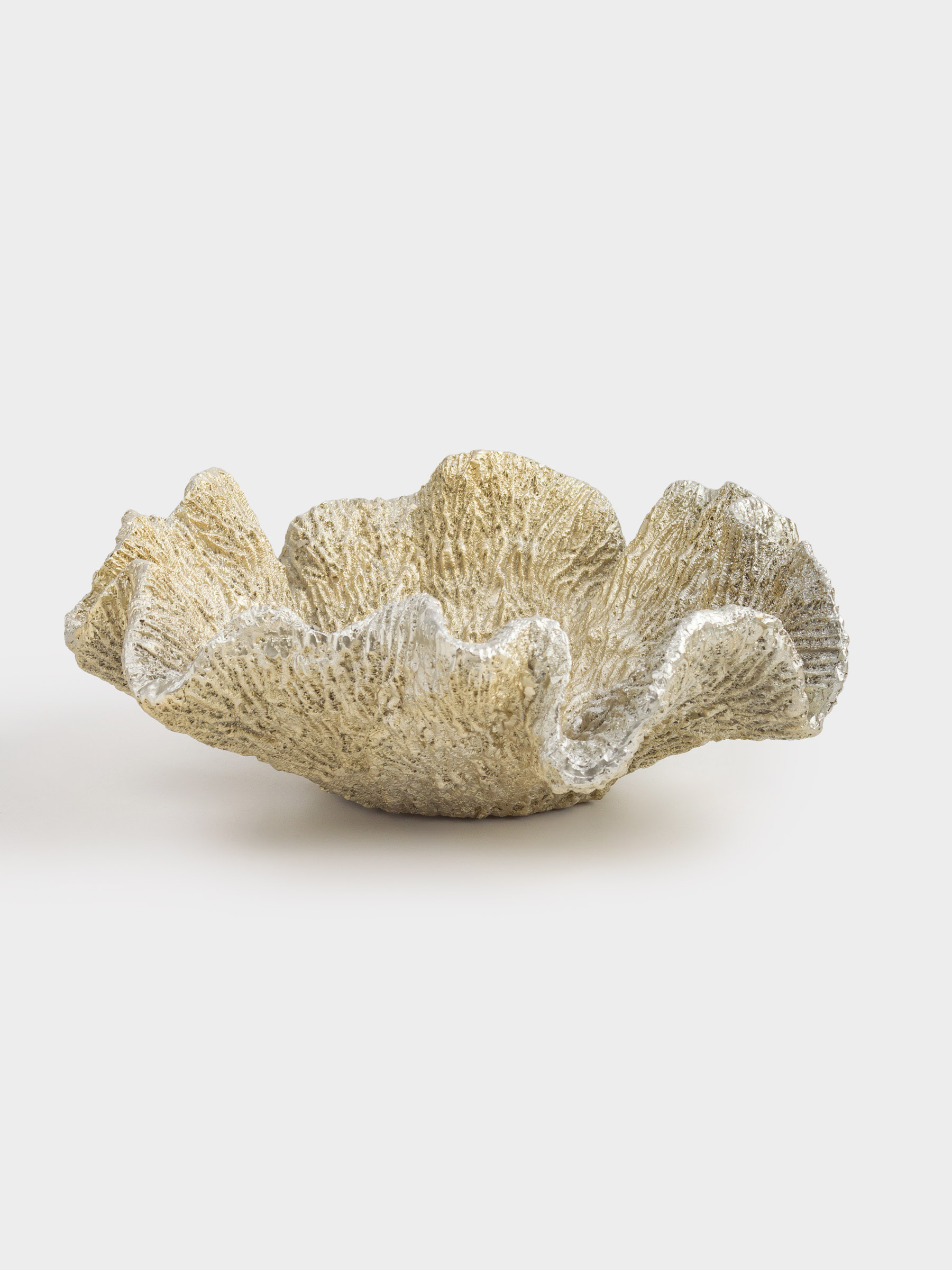 Блюдо декоративное, 30х29х12 см, полирезин, золотистое, Коралл, Coral, image-0