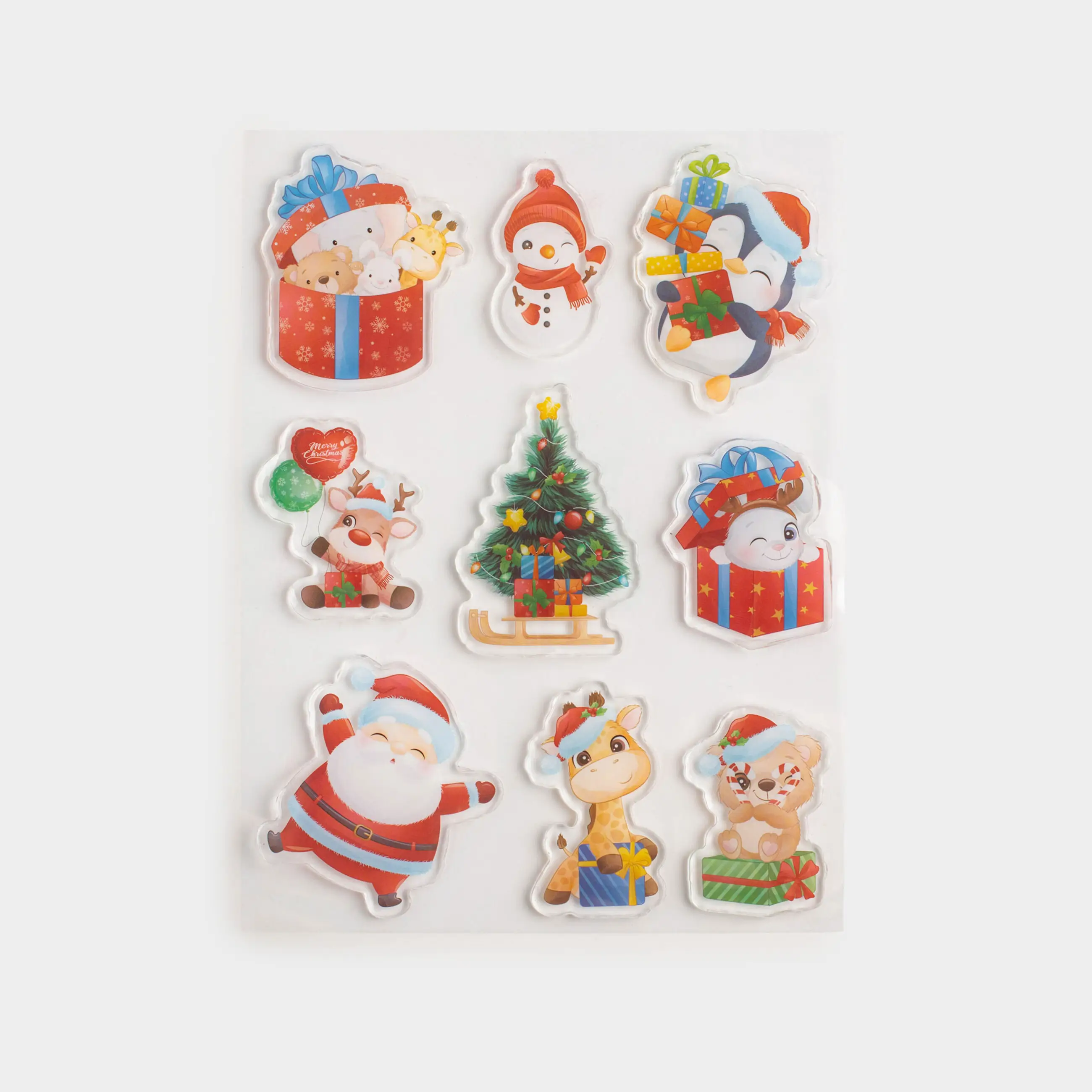 Набор наклеек, 15х20 см, многоразовые, термопластик, Елка, Christmas decal
