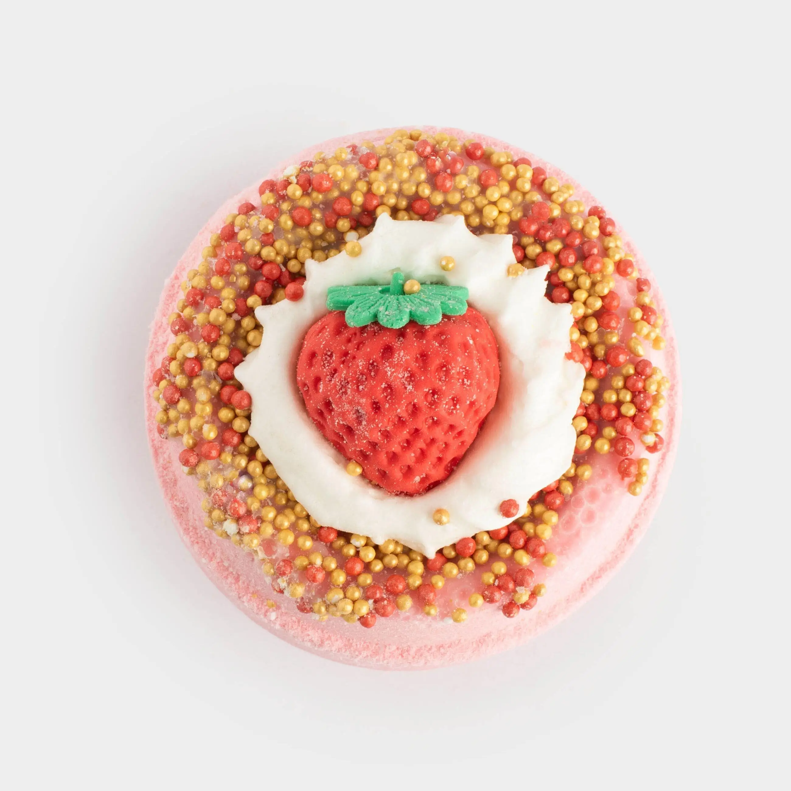 Бомбочка для ванны, 130 гр, с игрушкой, красная, Клубника, Fruits spa