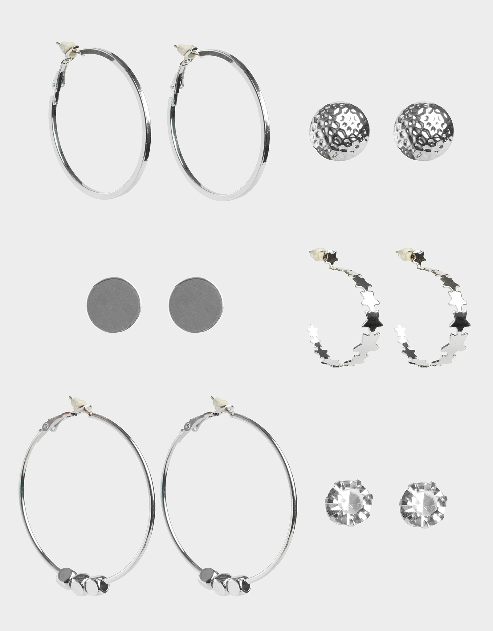 Серьги-пусеты, 12 шт, металл, серебристые, Jewelry, image-1