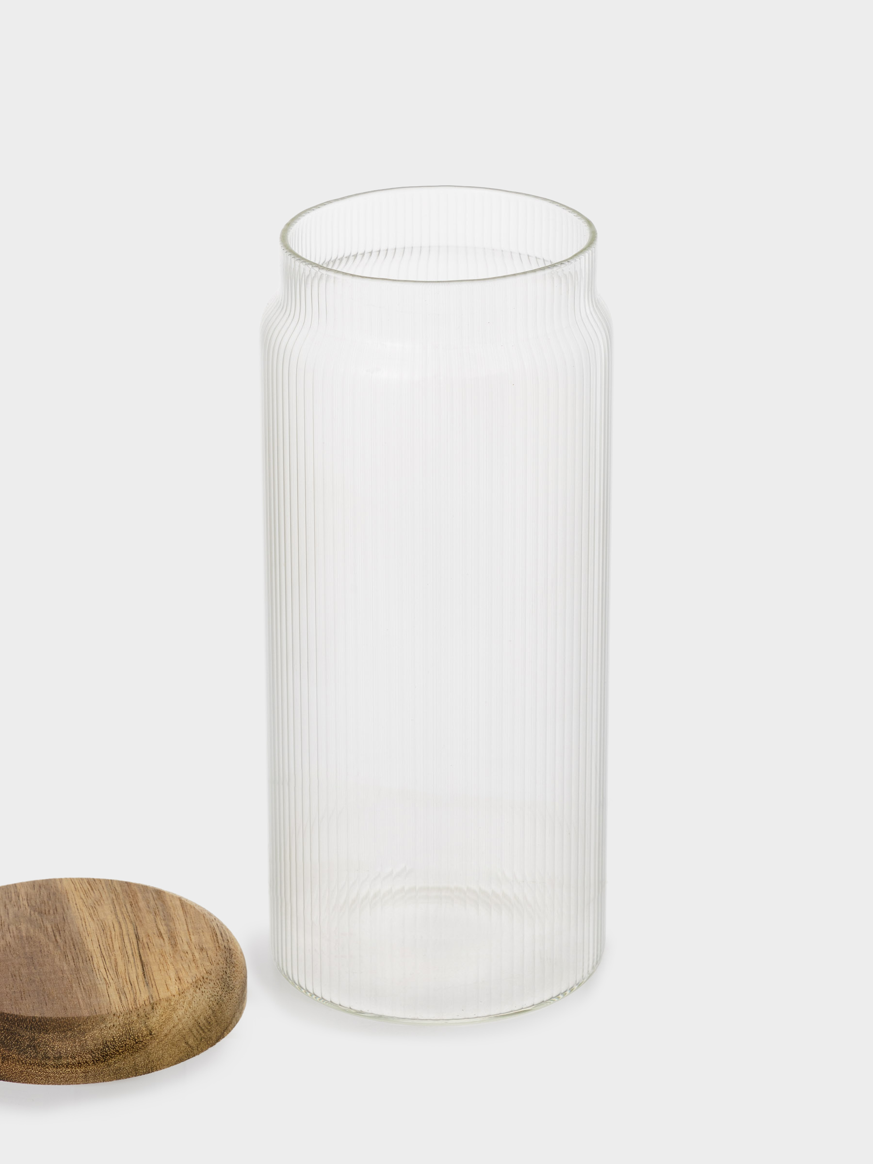 Сусымалы өнімдерге арналған құты, 1 л, шыны Р/ағаш, Ribby wood, image-5
