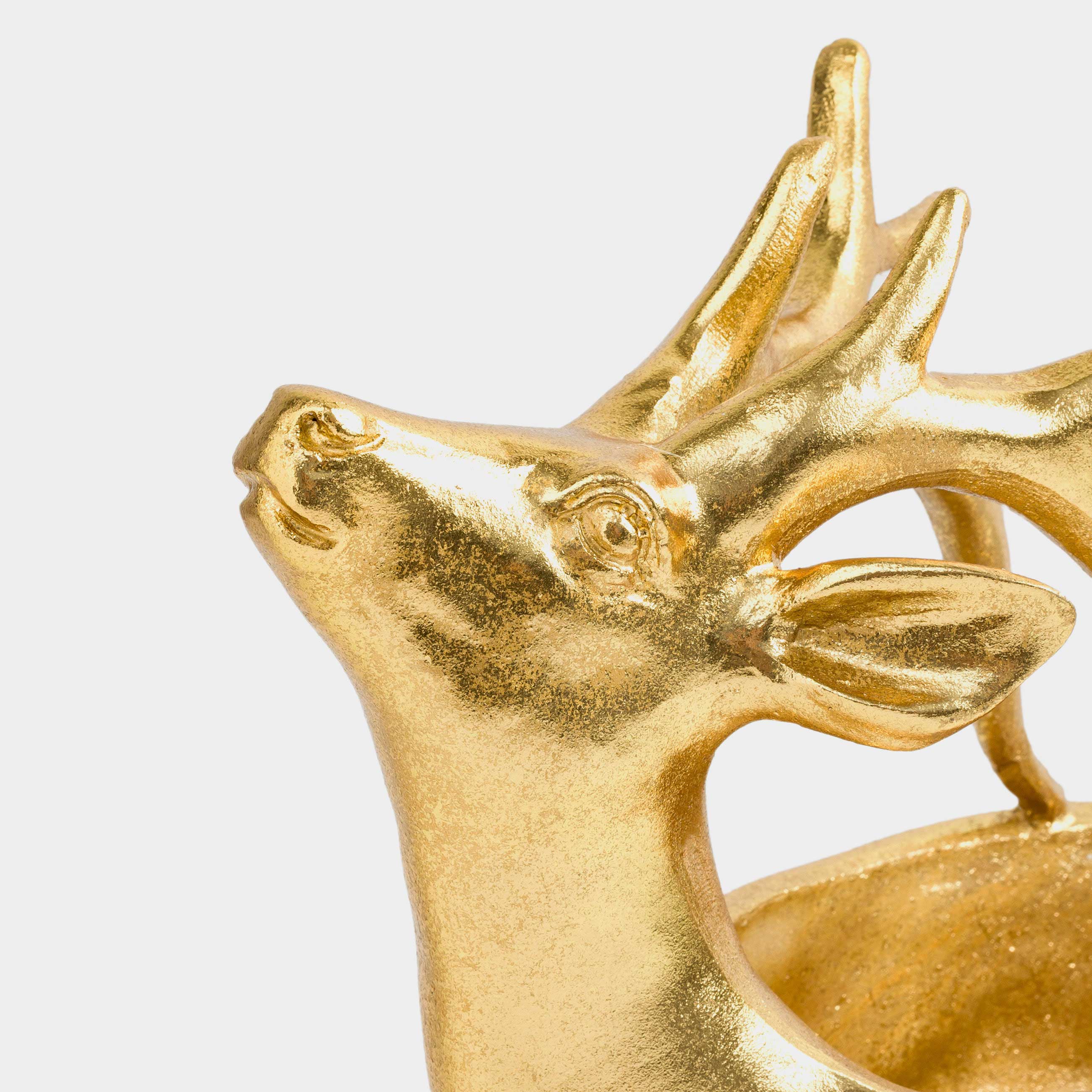 Конфетница, 32х27 см, полирезин, золотистая, Олень, Arctic deer, image-5