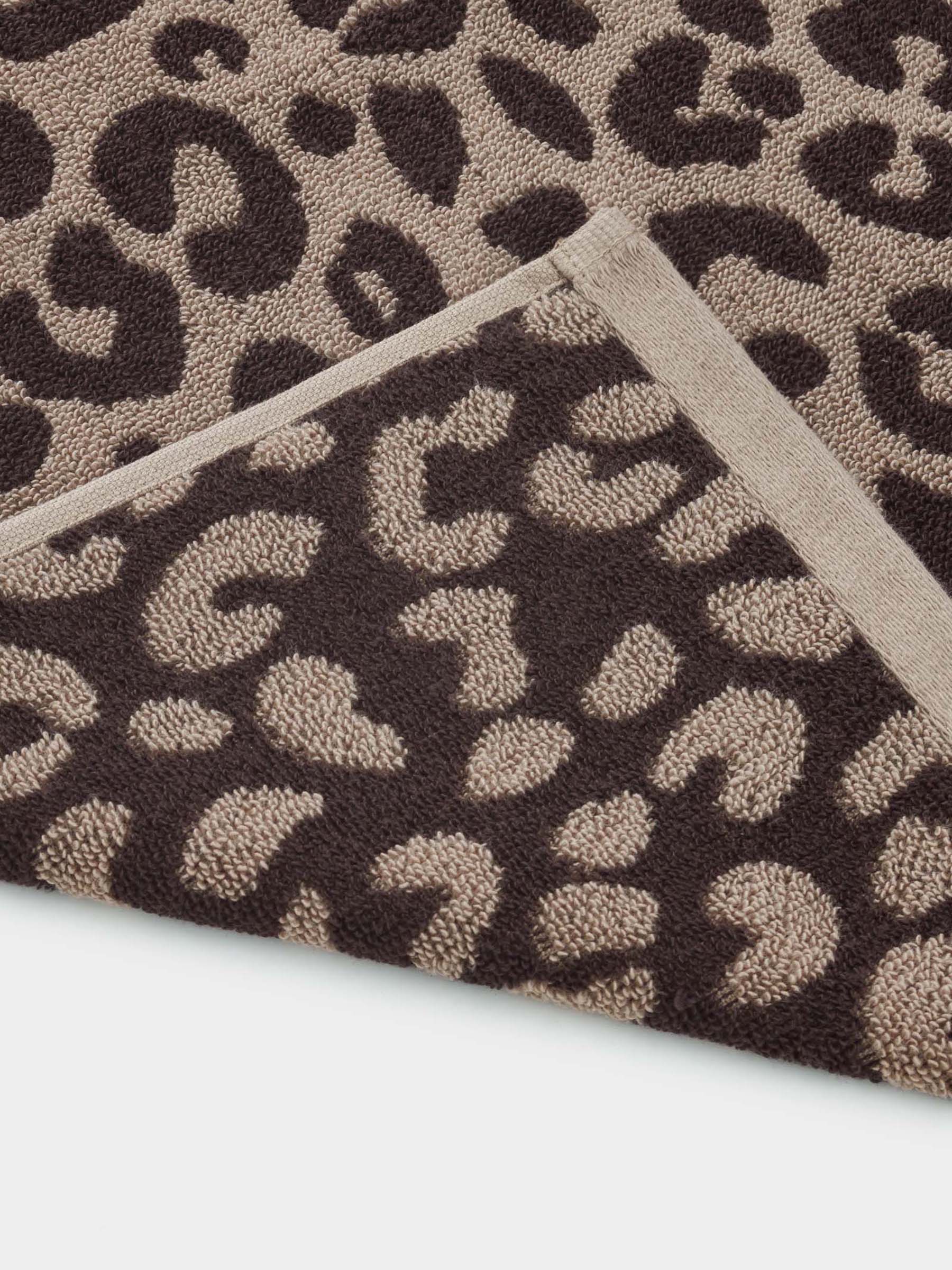 Полотенце, 70х140 см, хлопок, коричневое, Леопардовый принт, Leopard cotton, image-3