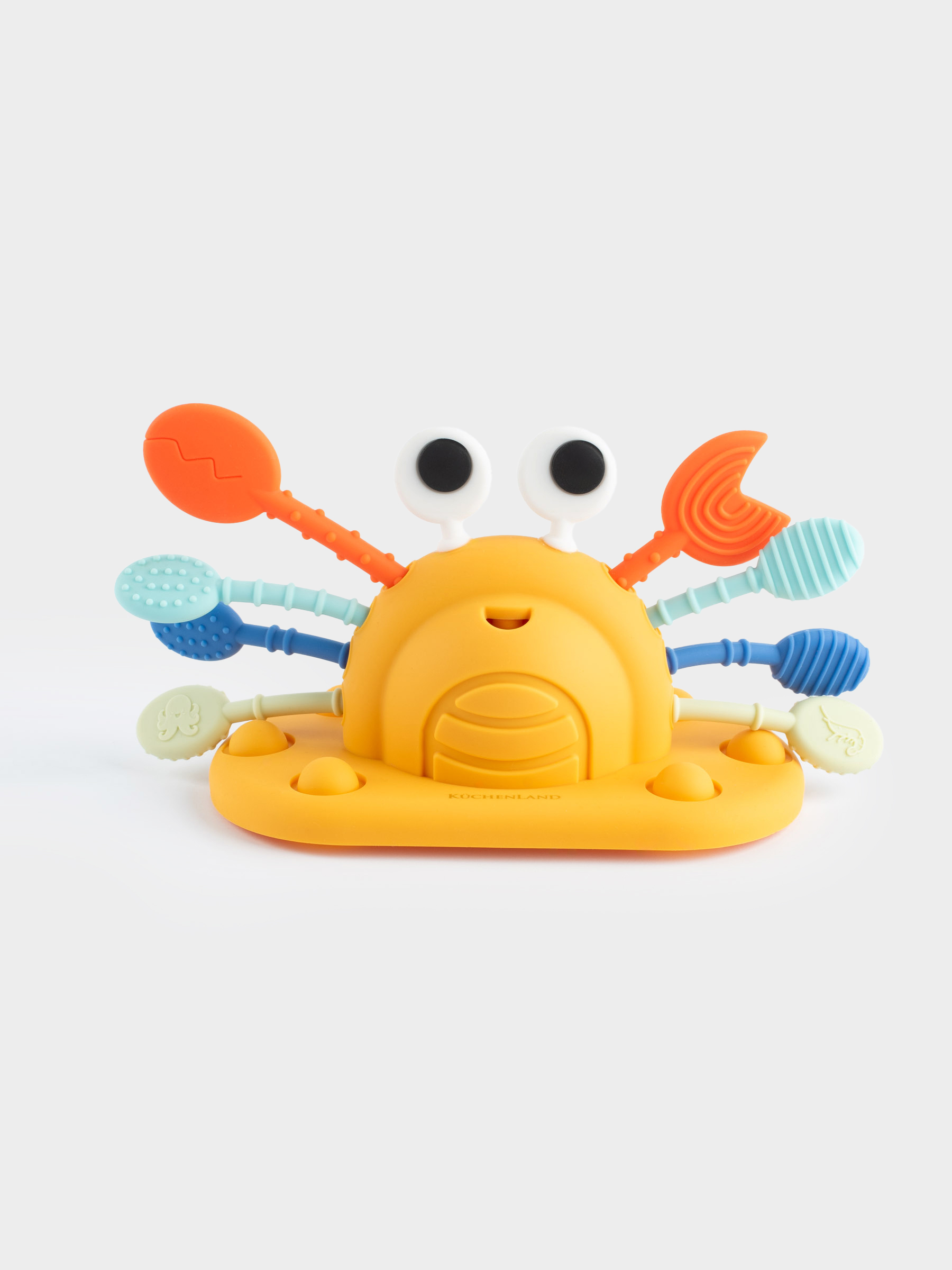 Игрушка развивающая, 22х11 см, силикон, оранжевая, Краб-тянучка, Kiddy, image-0