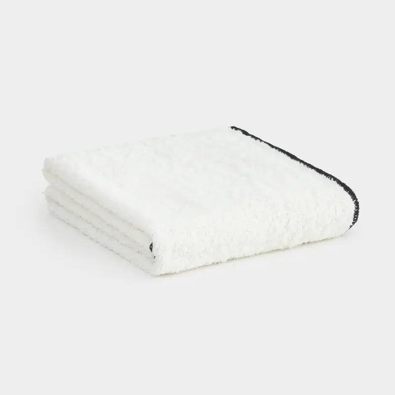 Полотенце, 50х90 см, хлопок, бежевое, Черный кант, Frotte cotton ,image-0