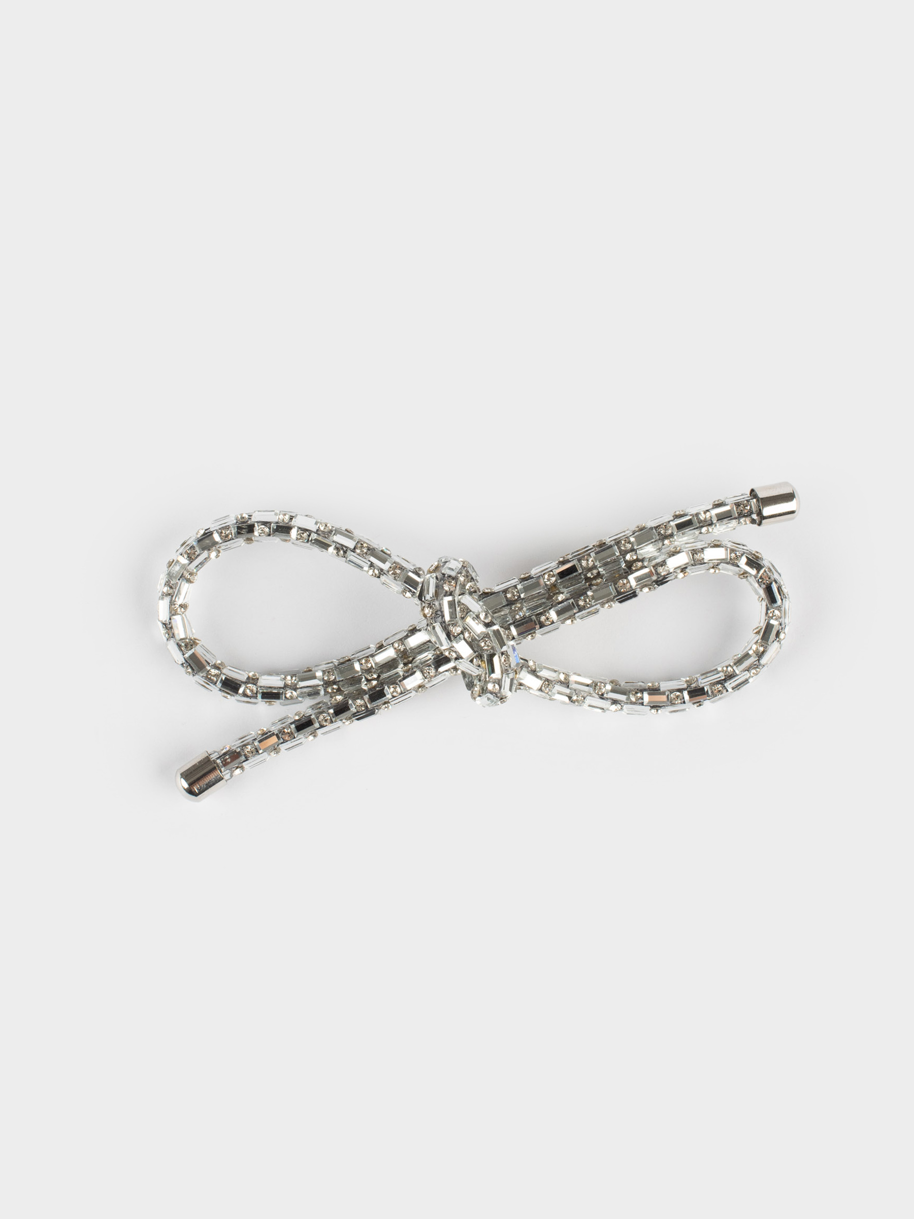Шаш қыстырғыш, 12 см, шыны/металл, күміс түстес, Бант, Hair crystal, image-0
