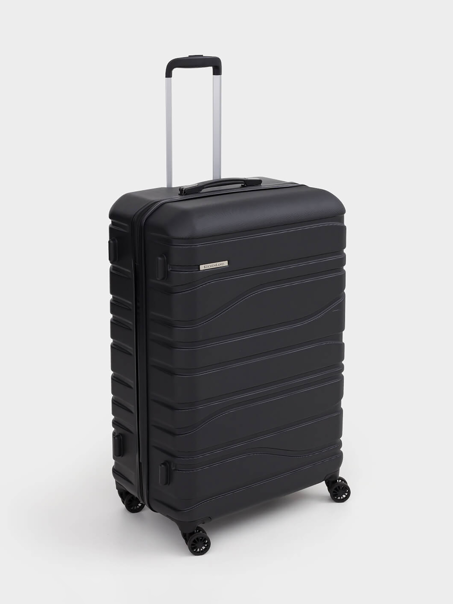 Чемодан L, 52х29х77 см, 4,2 кг, с замком, пластик, черный, Travel comfort, image-1
