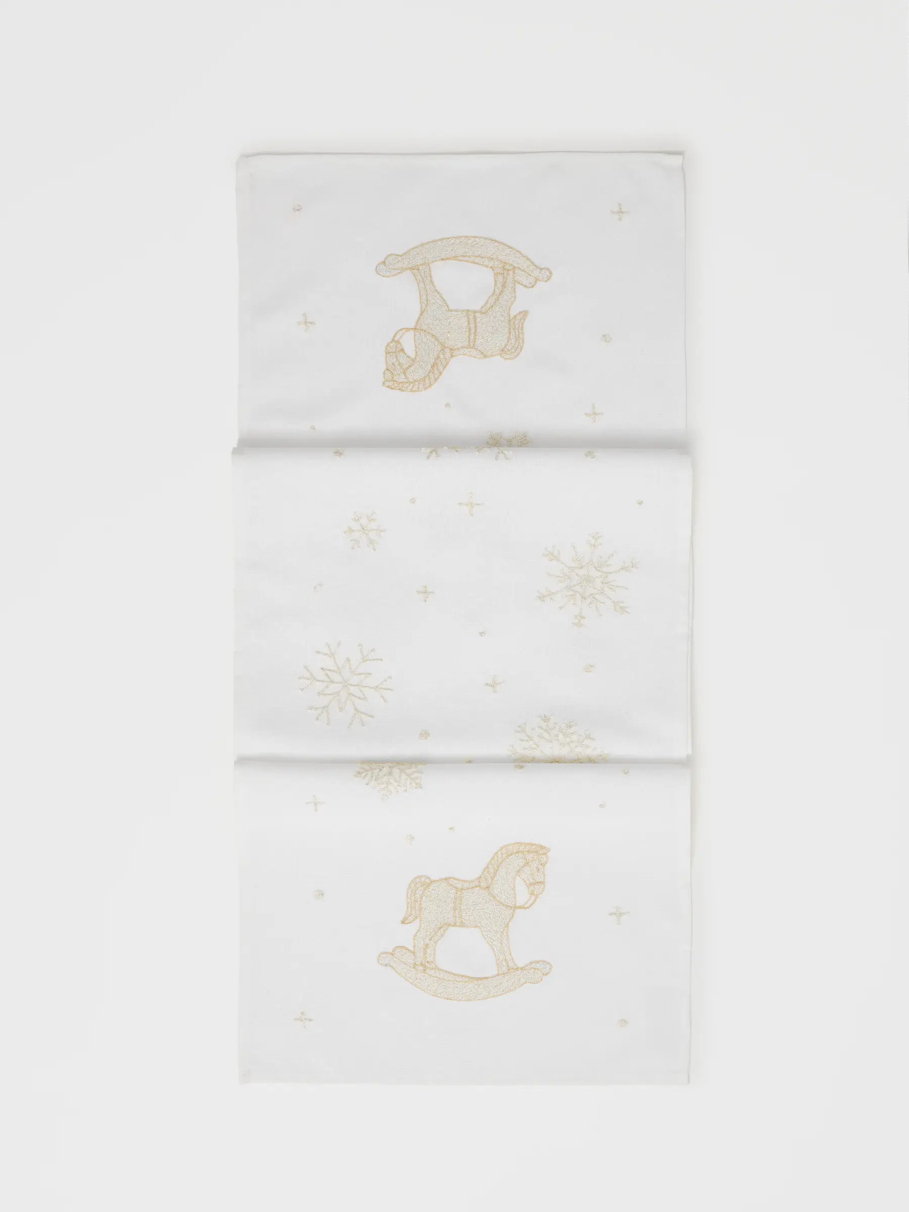 Үстел төсеніші, 40х160 см, полиэстер, сүт түстес, Жылқы, Snow horse