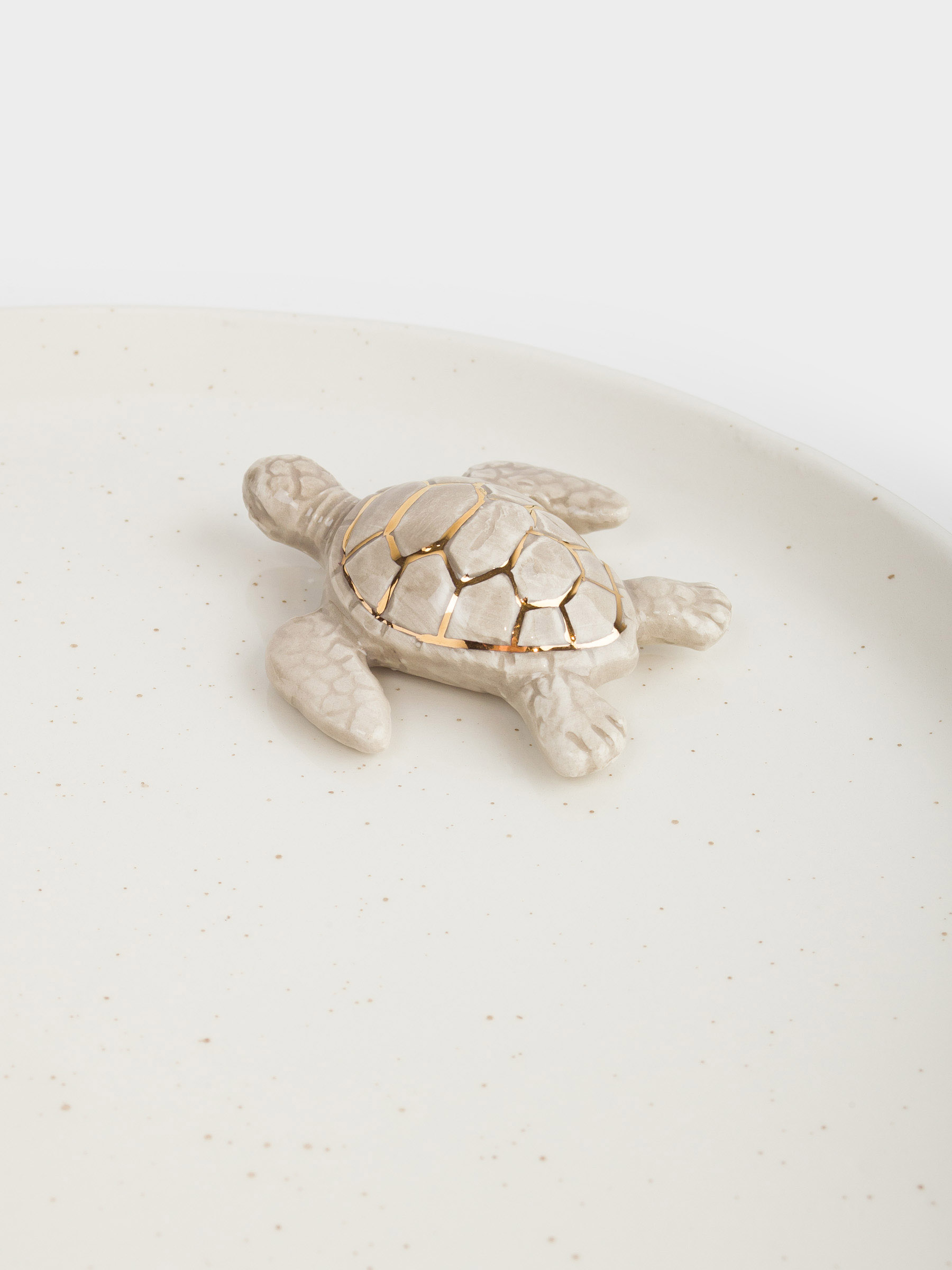 Блюдо, 24 см, керамика, молочно-коричневое, в крапинку, Черепаха, Grand turtle, image-5