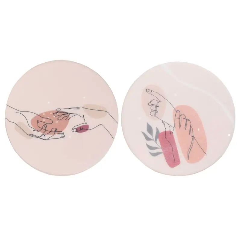 Подставка под кружку, 10 см, 2 шт, силикон, бежевая, Руки, Hand ,image-0