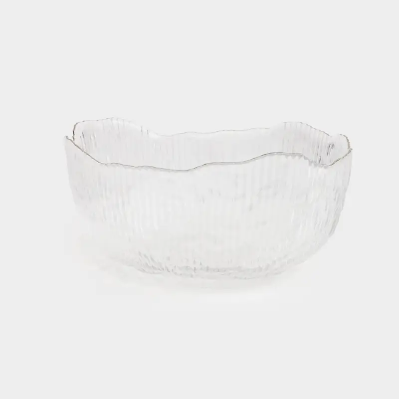 Пиала, 13х6 см, стекло Р, с серебристым кантом, Argos silver, image-0