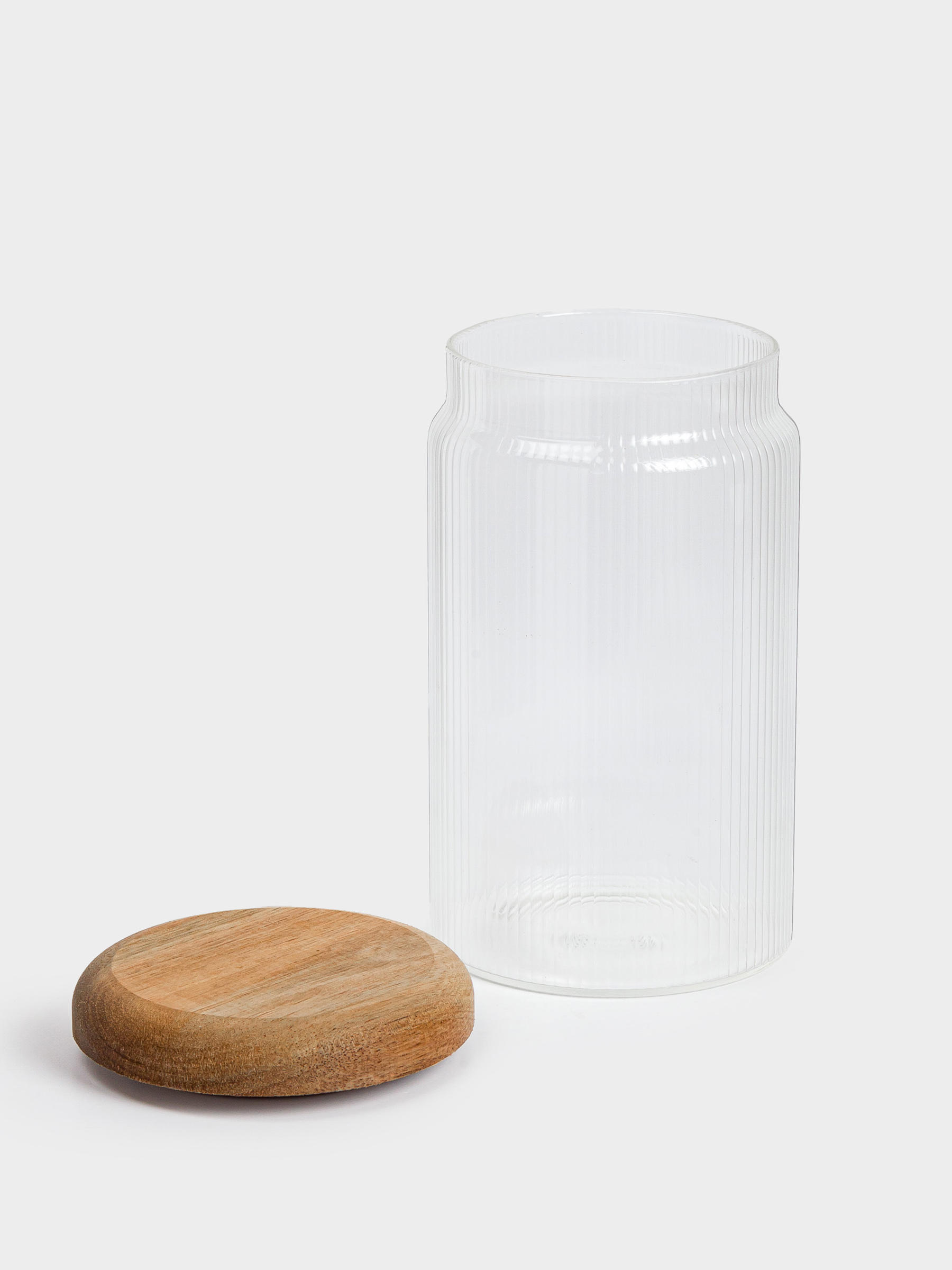 Банка для сыпучих продуктов, 700 мл, стекло Р/дерево, Ribby wood, image-2
