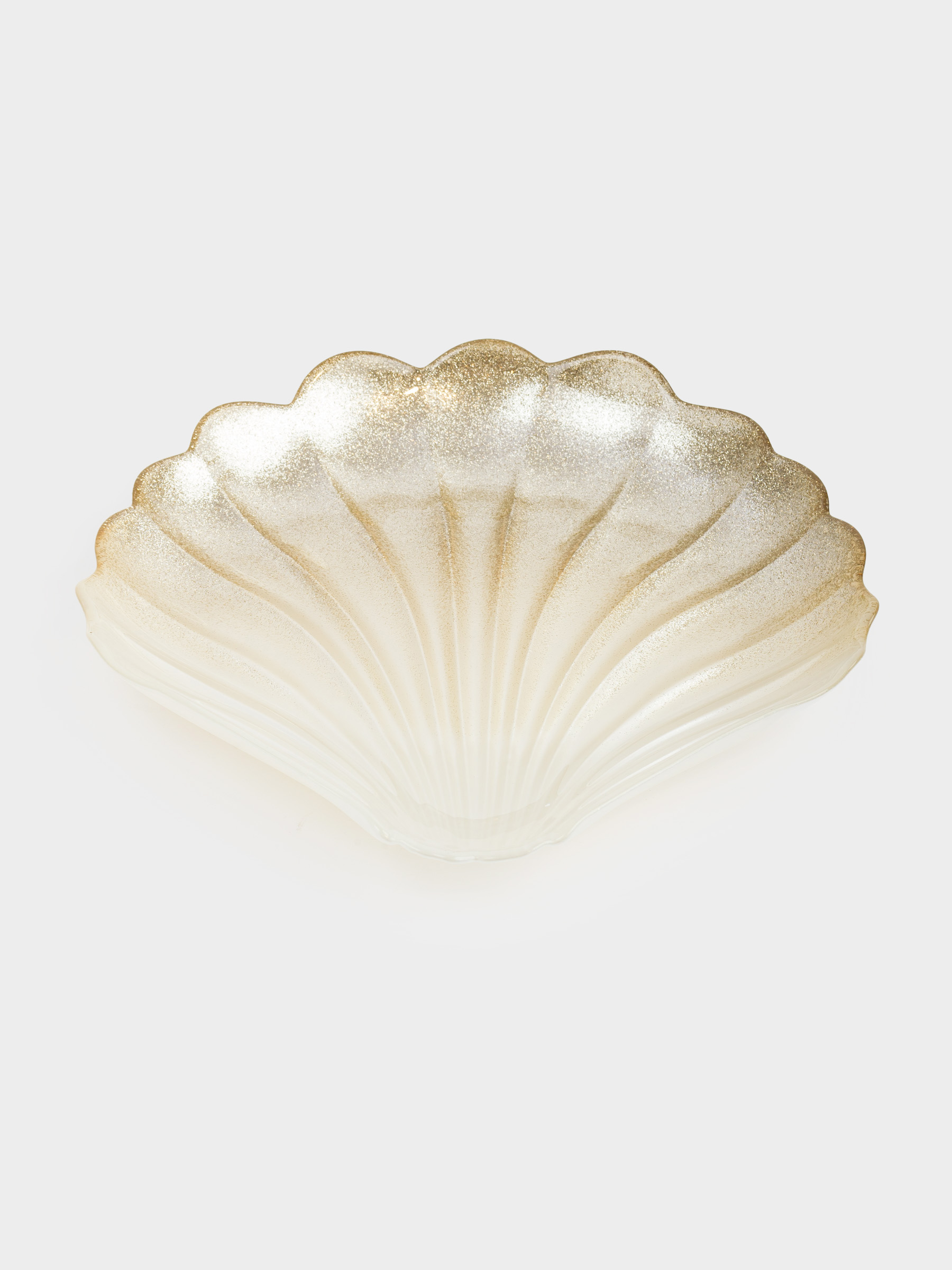 Блюдо, 26х24х3 см, стекло, золотистое, Ракушка, Tridacna, image-2