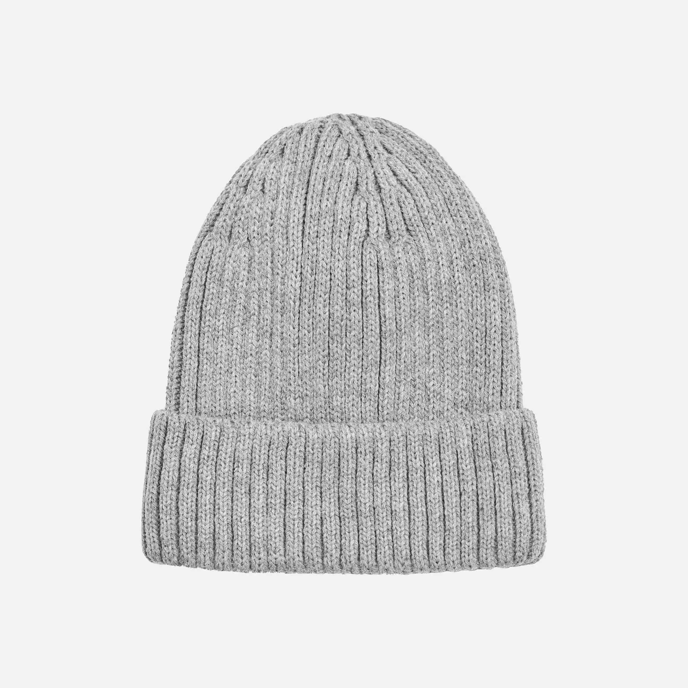 Шапка женская, единый размер, акрил/полиэстер, серая, Knitting