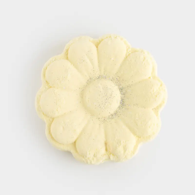 Бомбочка для ванны, 100 гр, желтая, Крем-брюле, Цветок, Flower spa ,image-0