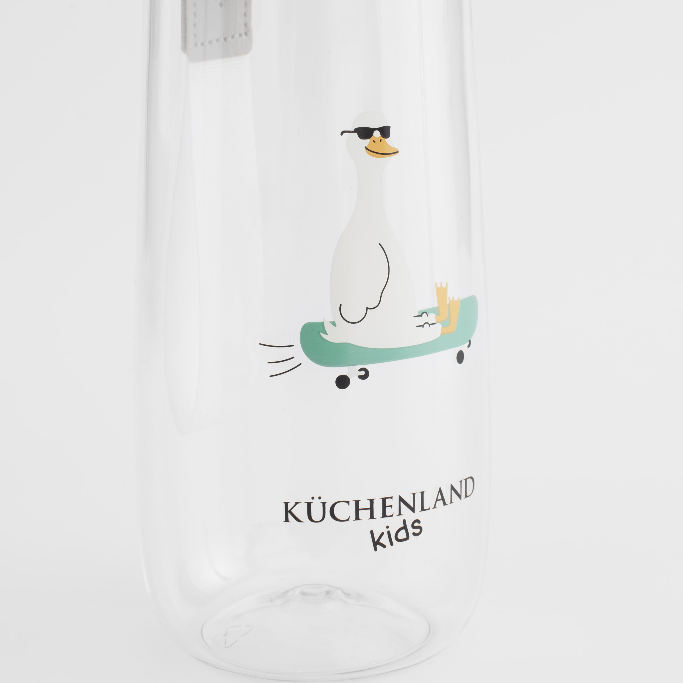 Бутылка, детская, 600 мл, с ручкой, тритан, серая, Гусь, Kiddy, image-5