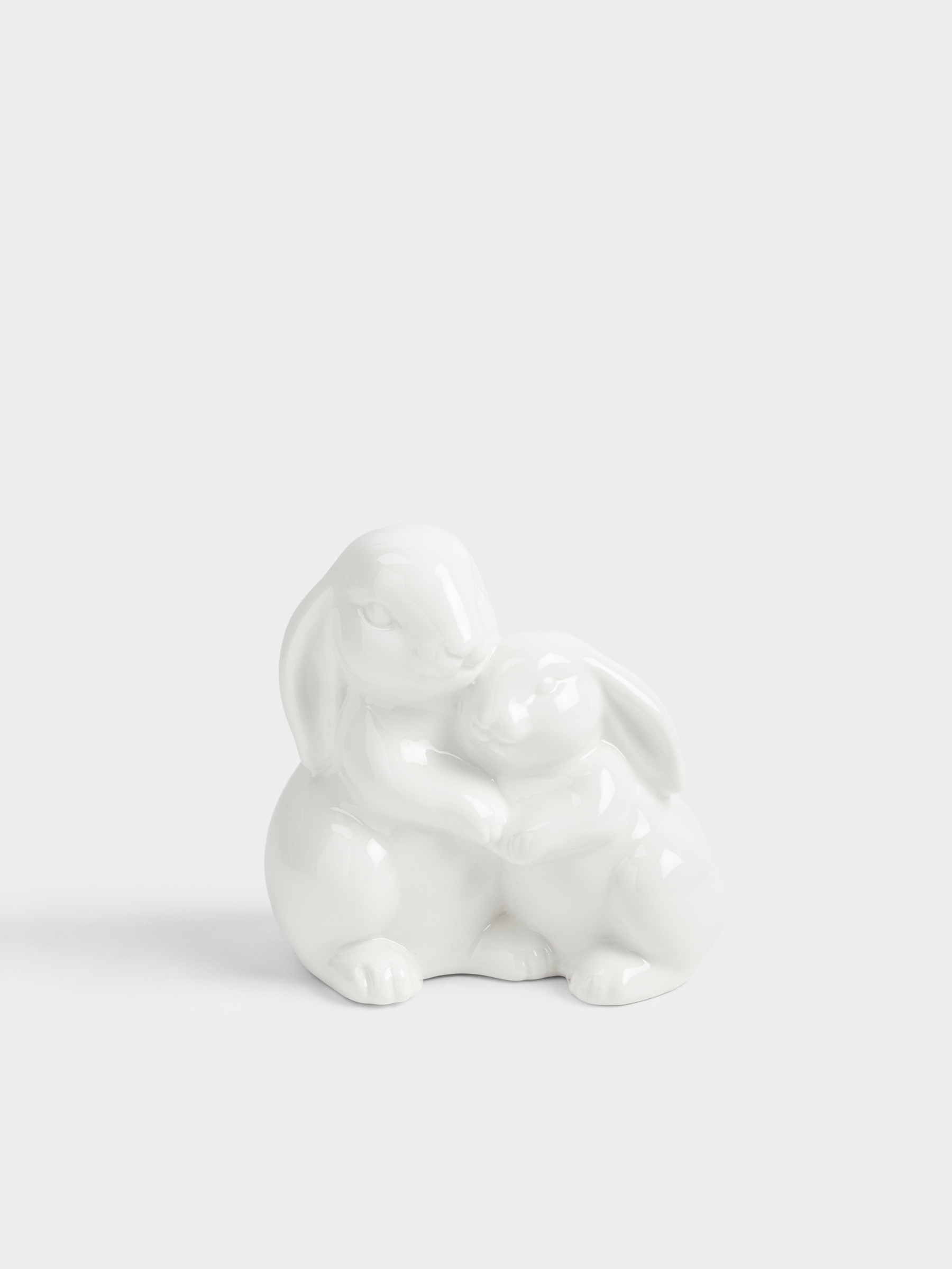 Мүсінше, жарықтандырылған, 13 см, фарфор P, сүт түстес, Қояндар, Easter